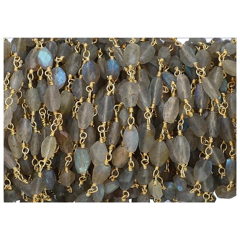 Jewelry Gold Beads Wire Wrapped Chain