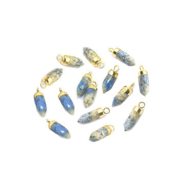 K2 Jasper 13X5 MM Bullet Shape Gold Electroplated Pendant (Set Of 2 Pcs)