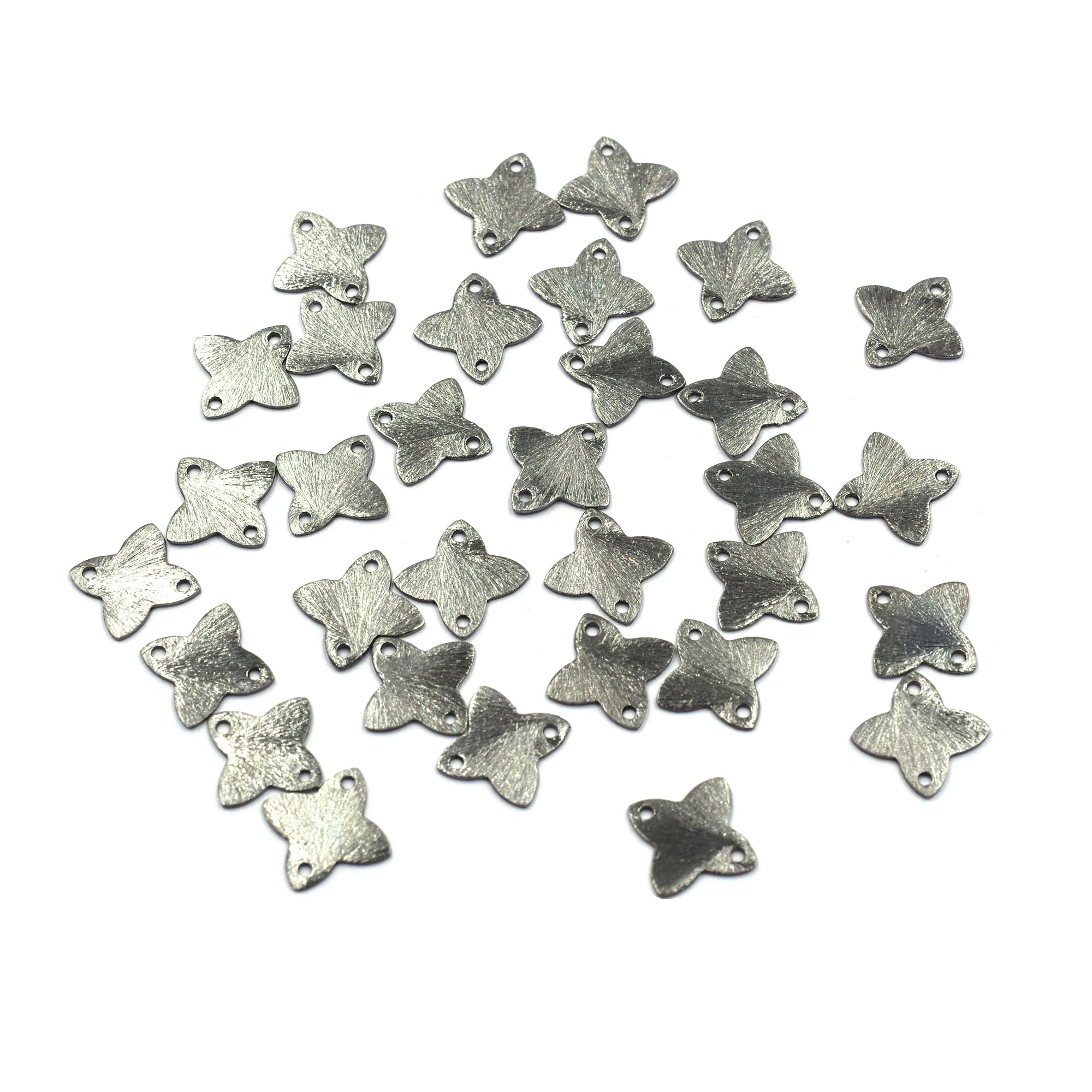 12mm Clover Brushed Matte Finish Beads Black Finished Copper