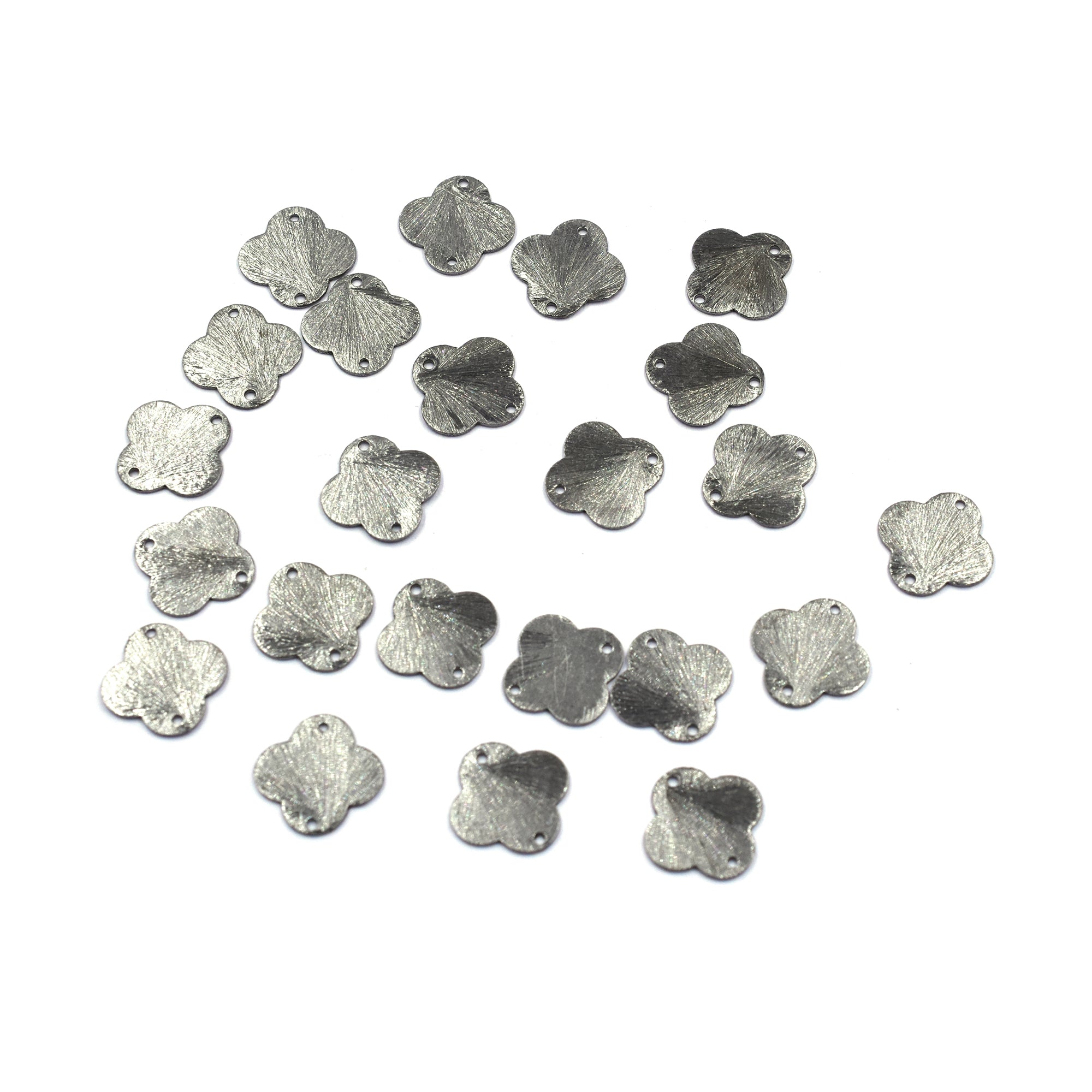 14mm Clover Brushed Matte Finish Beads Black Finished Copper