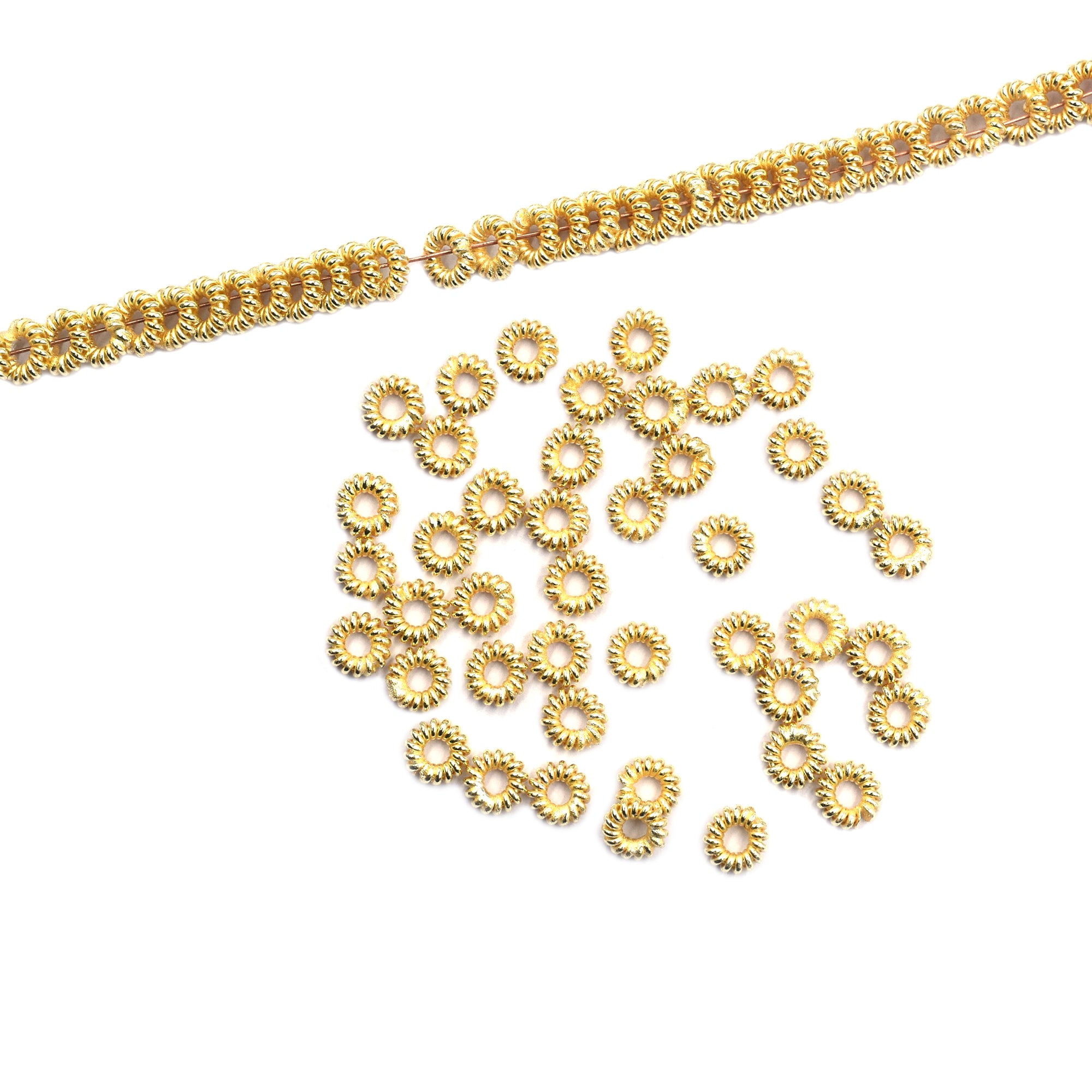 60 Pcs 6mm Twisted Wire Jump Ring Gold Plated Copper