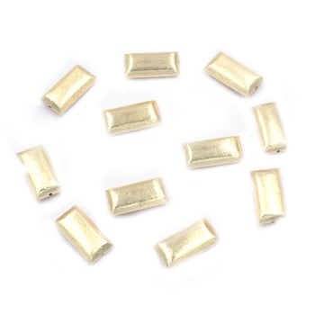 10 Pcs 24X12mm Biscuit Brushed Matte Finish Beads Gold Plated Copper