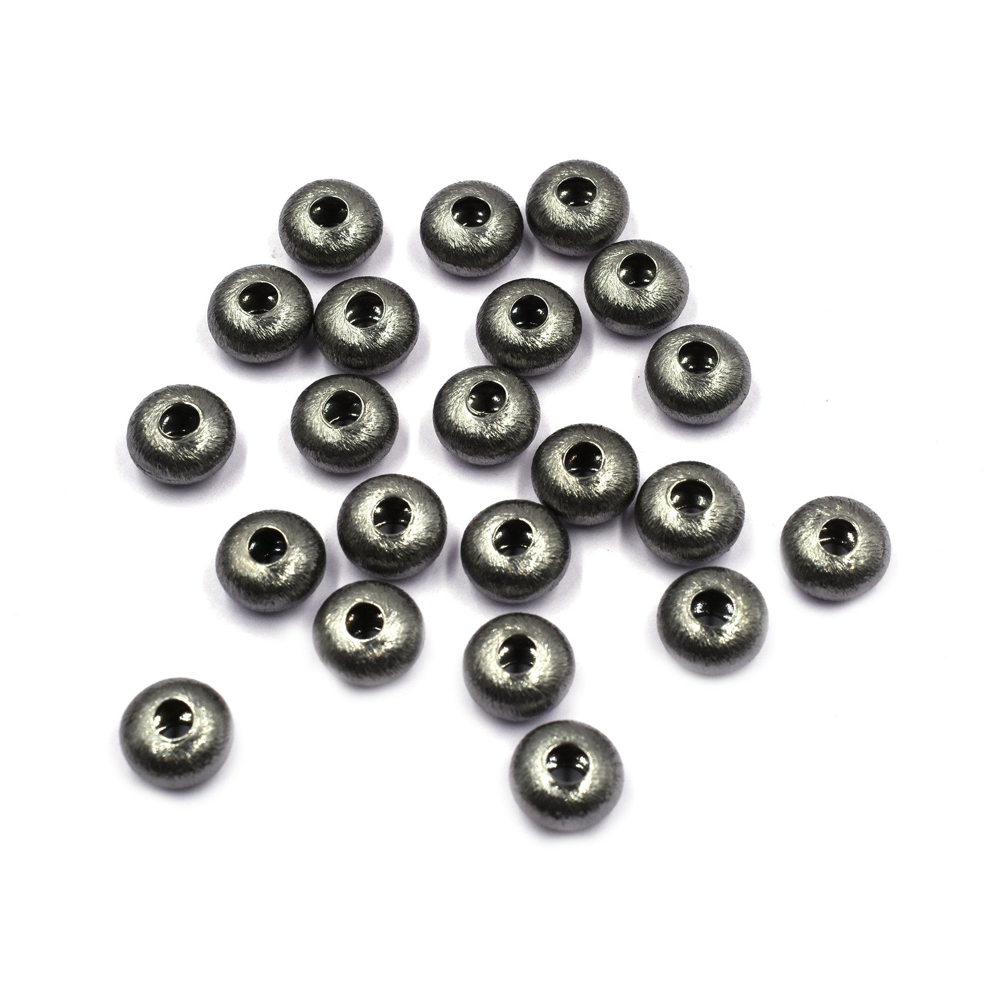 20 Pcs 12mm Donut Brushed Matte Finish Beads Black Finished Copper