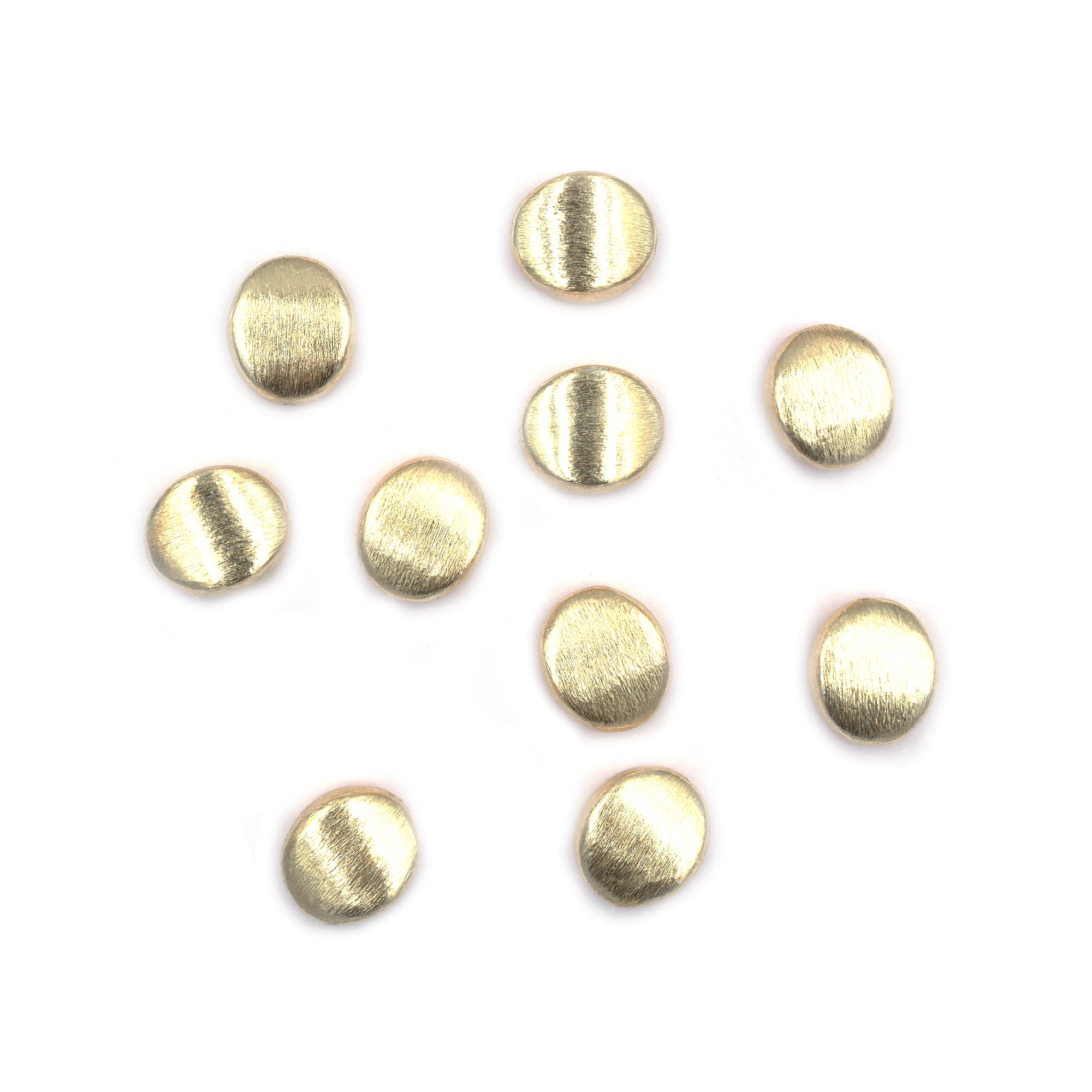 10 Pcs 16mm Oval Brushed Matte Finish Beads Gold Plated Copper