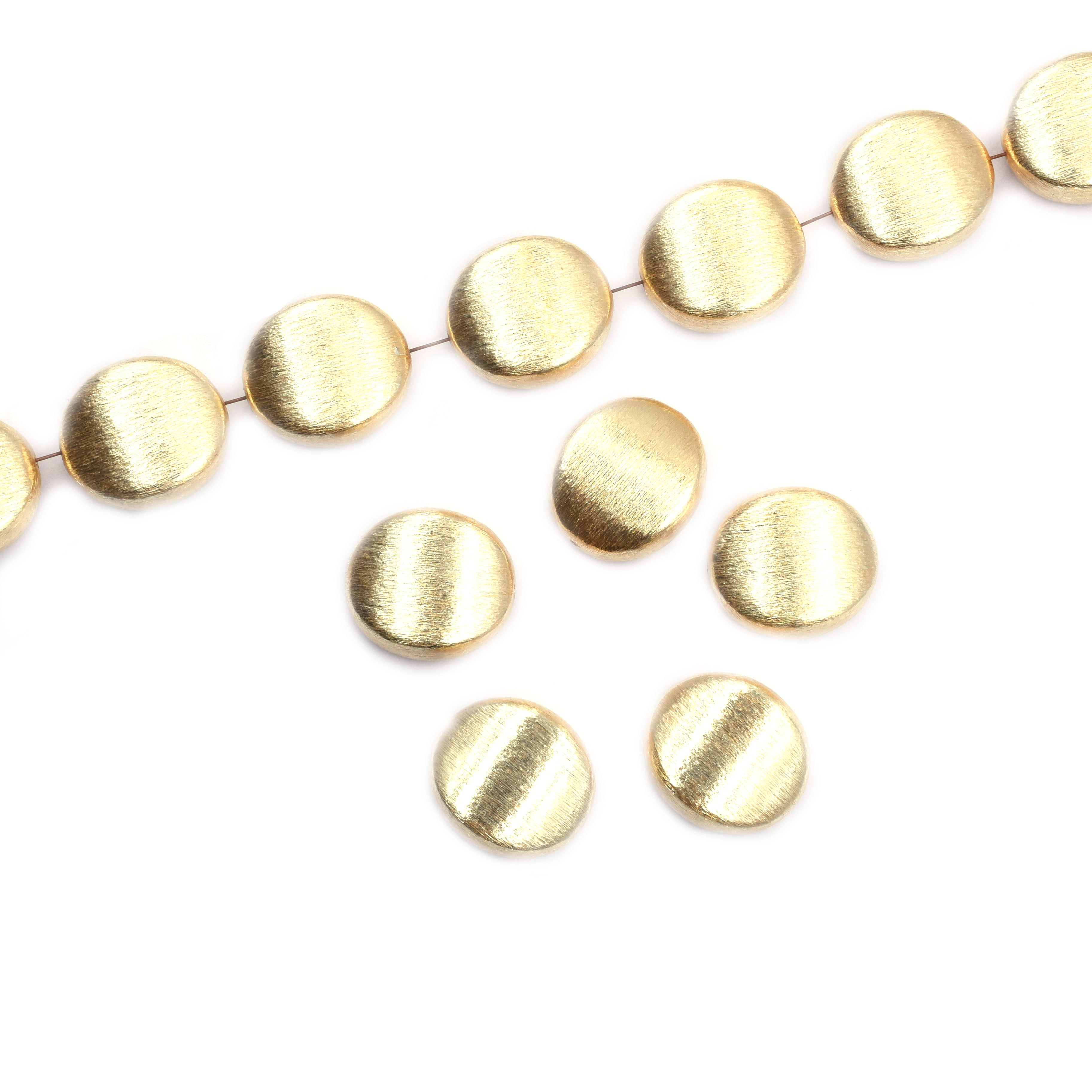 10 Pcs 20mm Oval Brushed Matte Finish Beads Gold Plated Copper