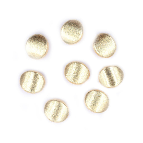 10 Pcs 20mm Oval Brushed Matte Finish Beads Gold Plated Copper