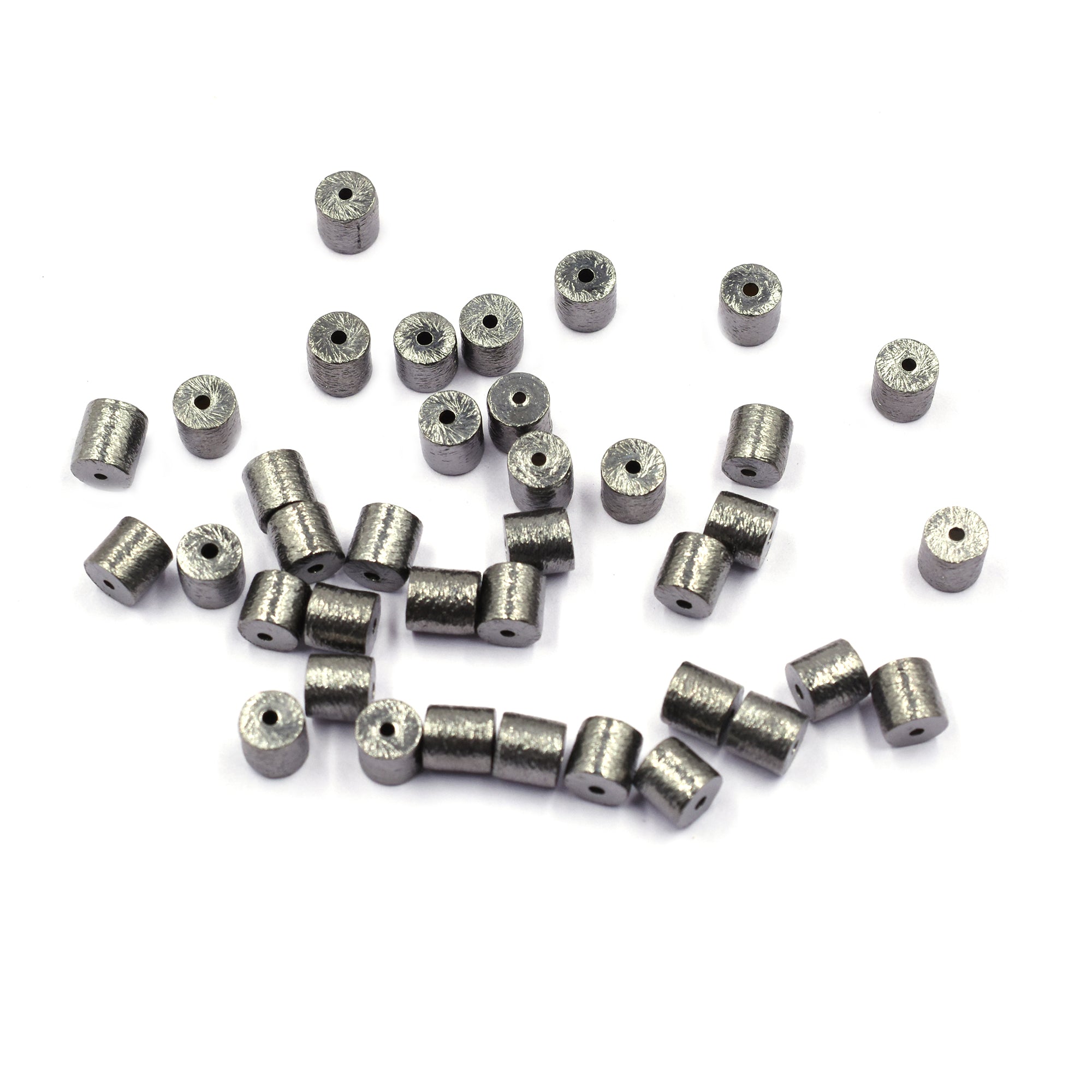 8X8mm Cylinder Brushed Matte Finish Beads Black Finished Copper