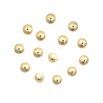 30 Pcs 12mm Bicone Brushed Matte Finish Beads Gold Plated Copper