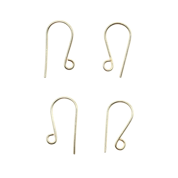 100 Pair 20mm Long Ear Wire Gold Plated Copper