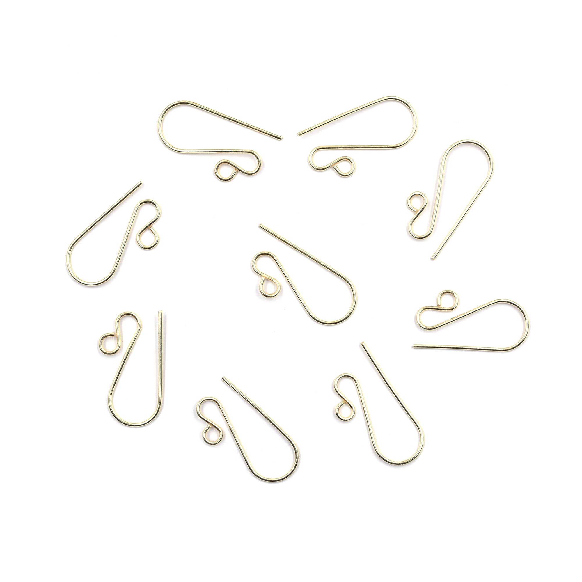 24mm Long Pair Ear Wire Gold Plated Copper