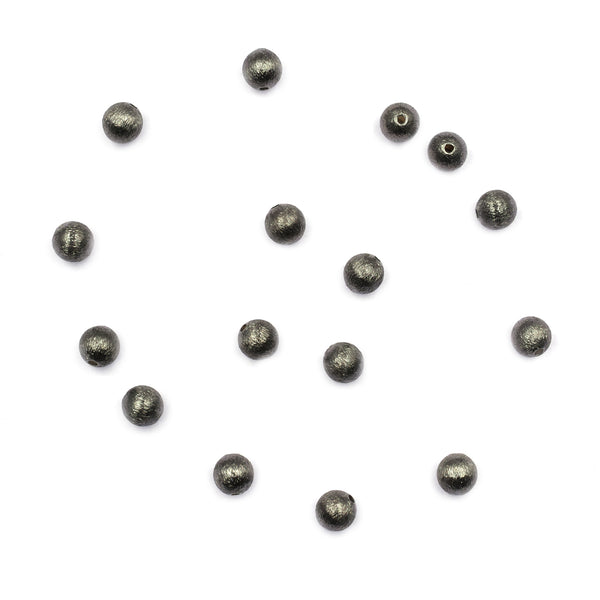 100 Pcs 6mm Balls Brushed Matte Finish Beads Black Finished Copper