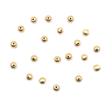 50 Pcs 8mm Balls Brushed Matte Finish Beads Gold Plated Copper