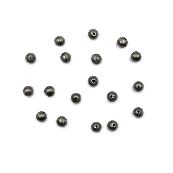 50 Pcs 8mm Balls Brushed Matte Finish Beads Black Finished Copper