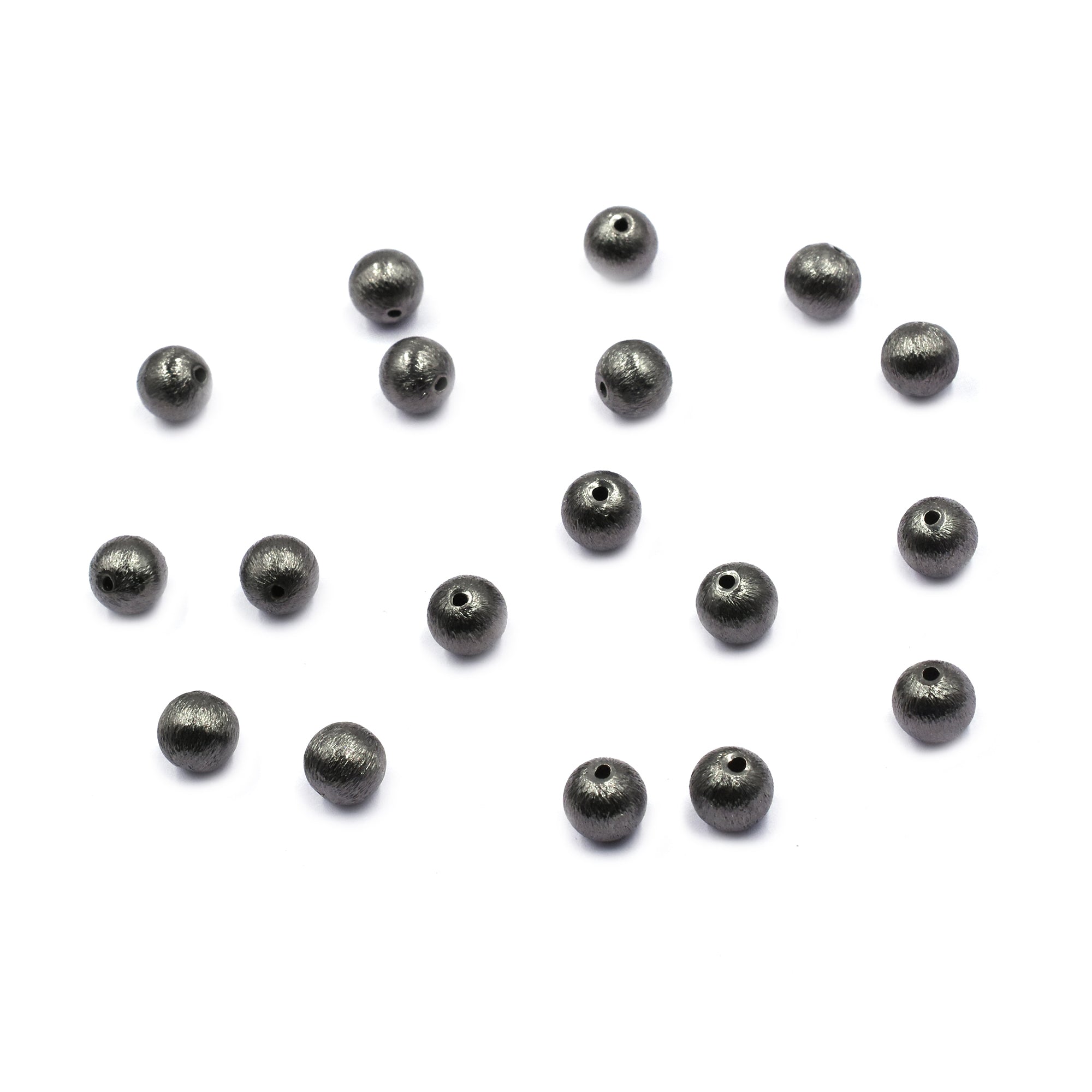 50 Pcs 8mm Balls Brushed Matte Finish Beads Black Finished Copper