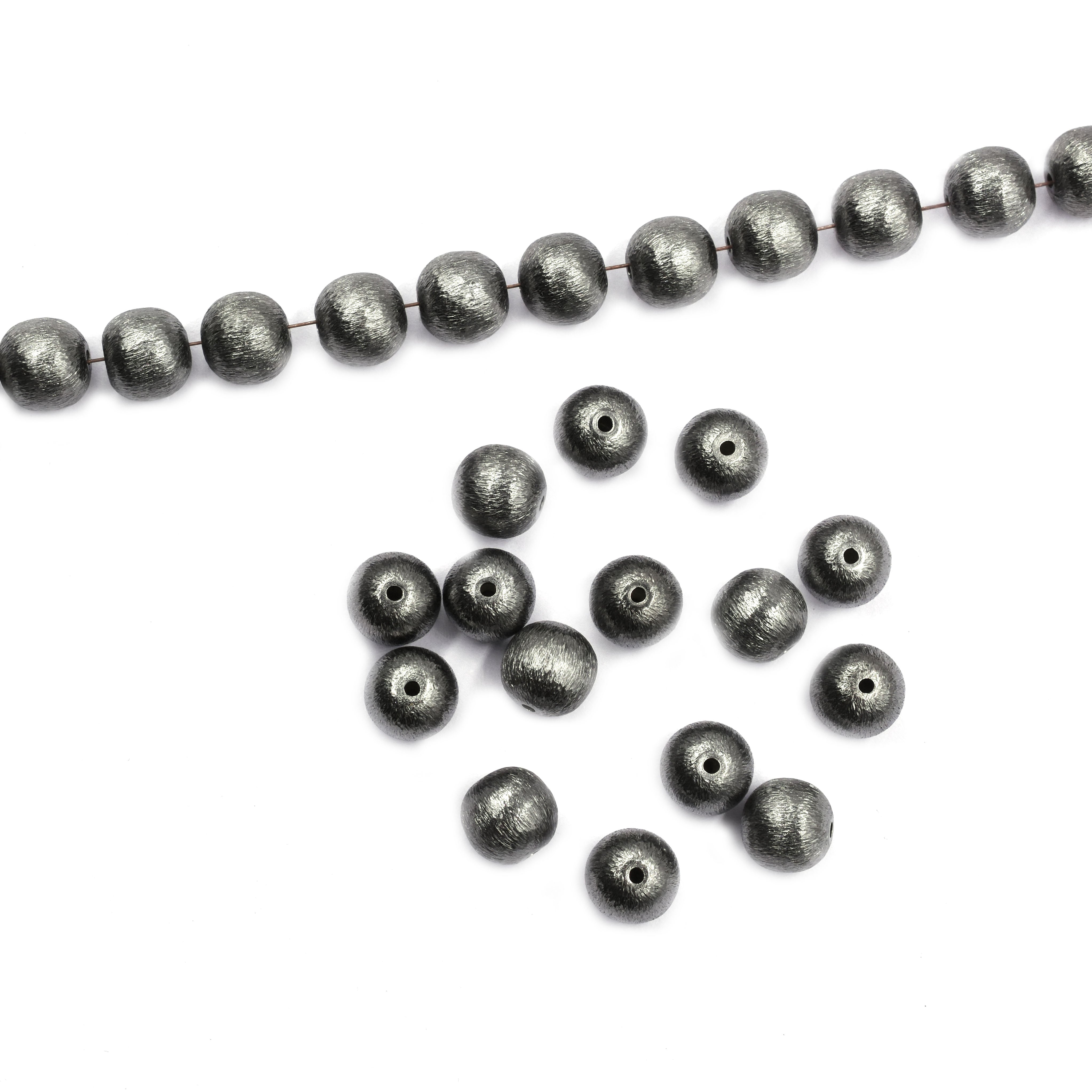 20 Pcs 10mm Balls Brushed Matte Finish Beads Black Finished Copper