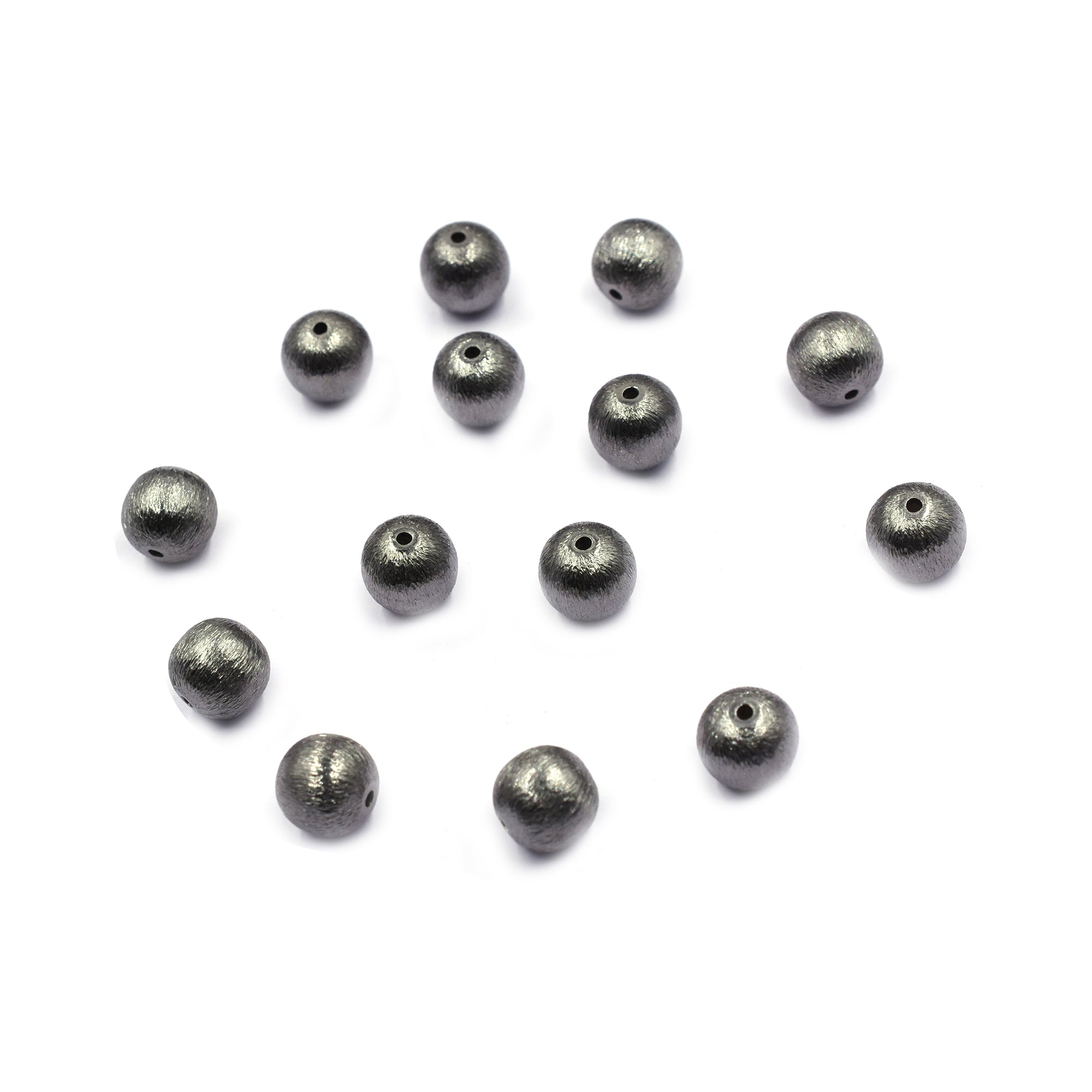20 Pcs 10mm Balls Brushed Matte Finish Beads Black Finished Copper