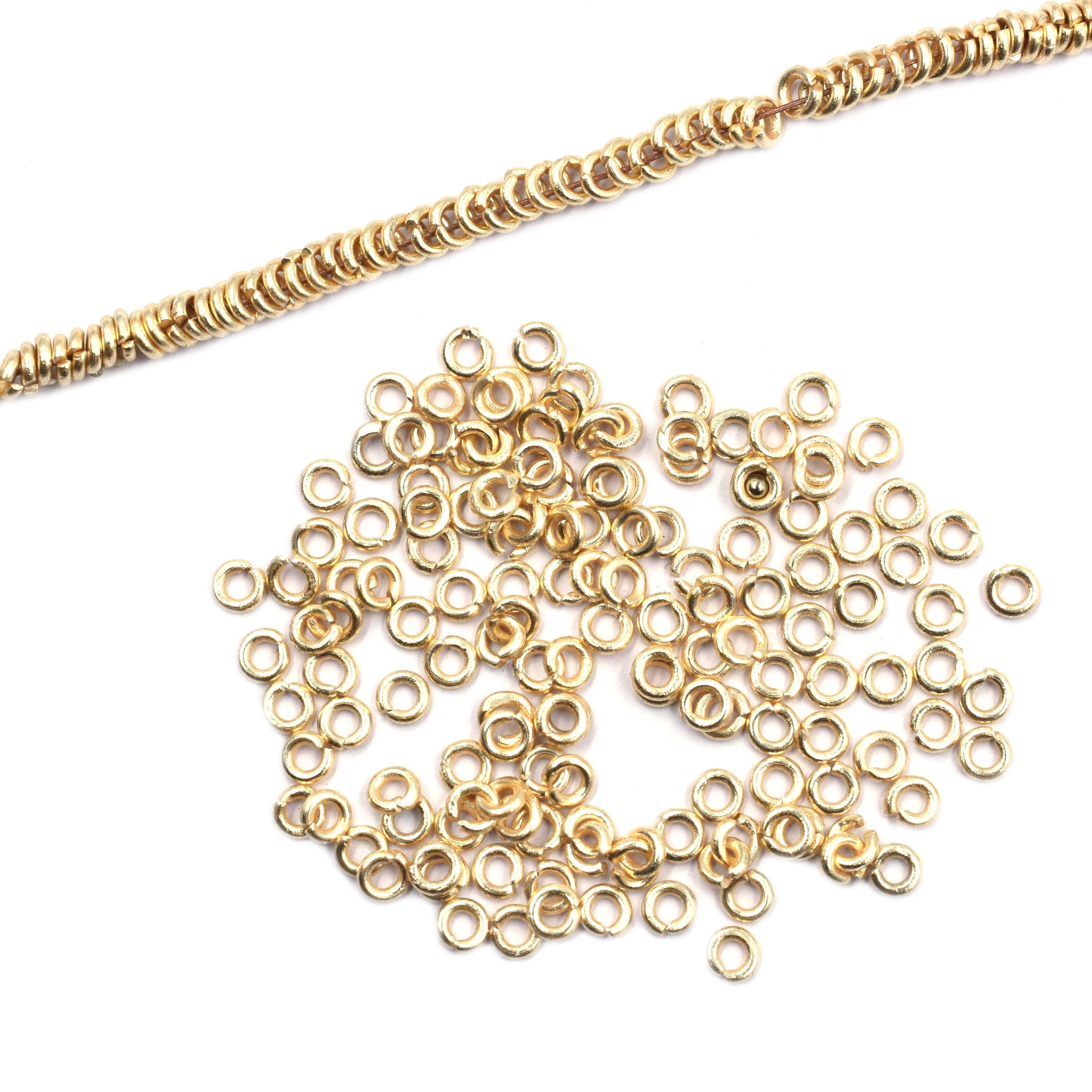 500 Pcs 4mm Open Jump Ring Gold Plated Copper