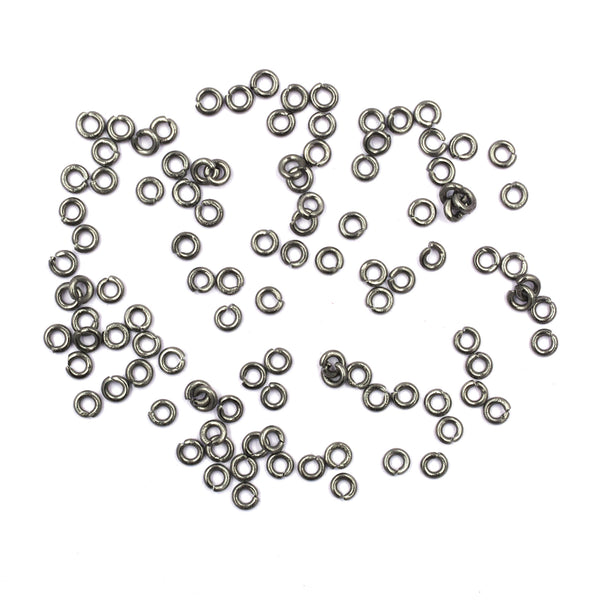 500 Pcs 4mm Open Jump Ring Black Finished Copper