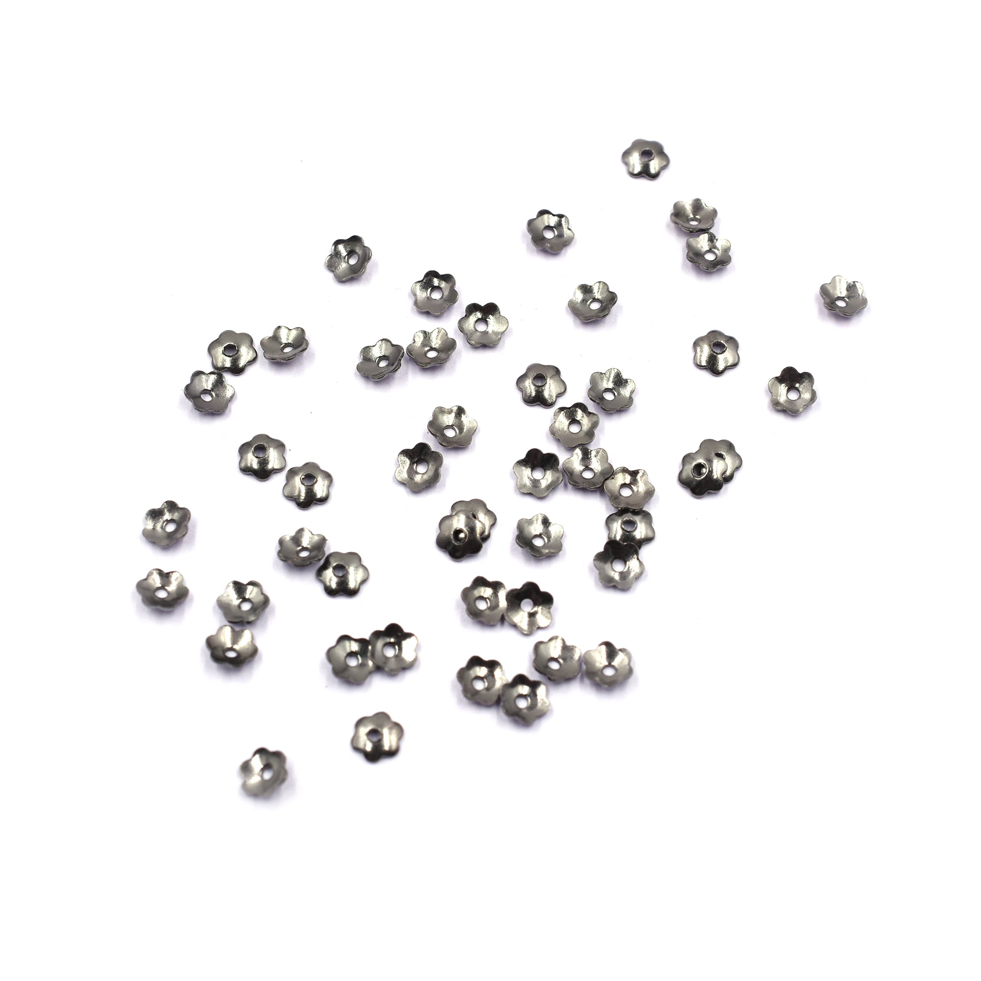 5mm Half Cap Beads Black Finished Copper