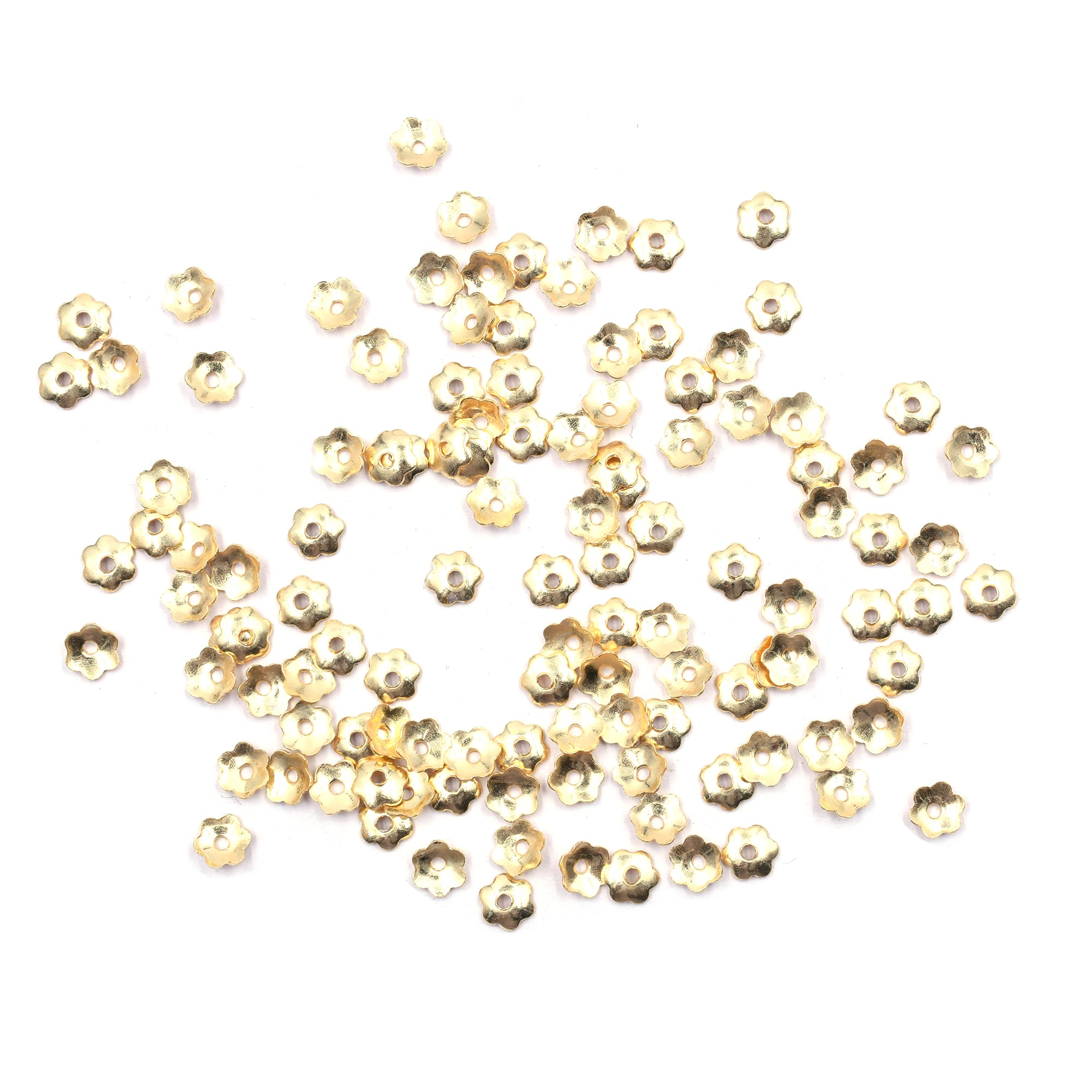400 Pcs 5mm Half Cap Beads Gold Plated Copper