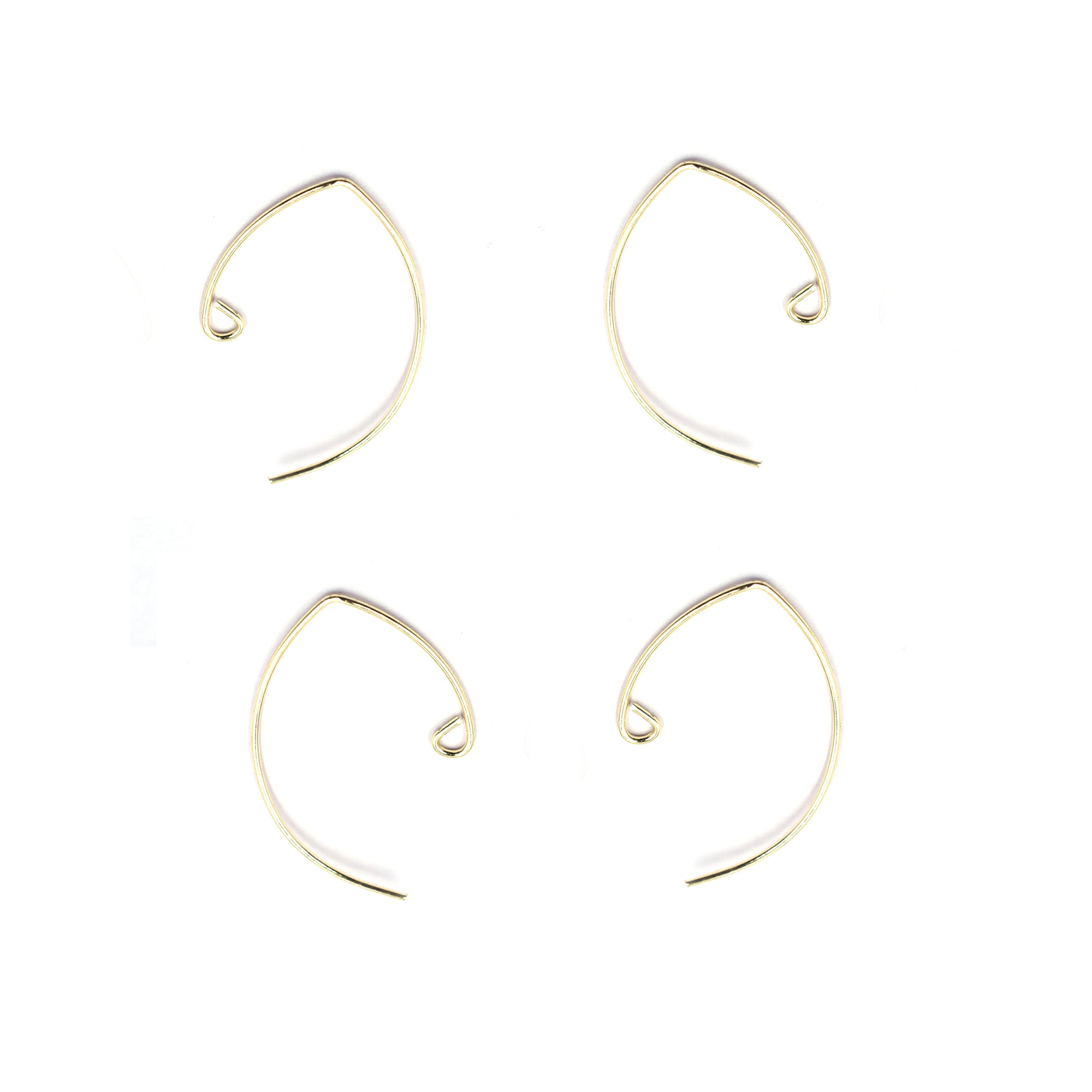 30 Pair 42mm Long Ear Wire Gold Plated Copper
