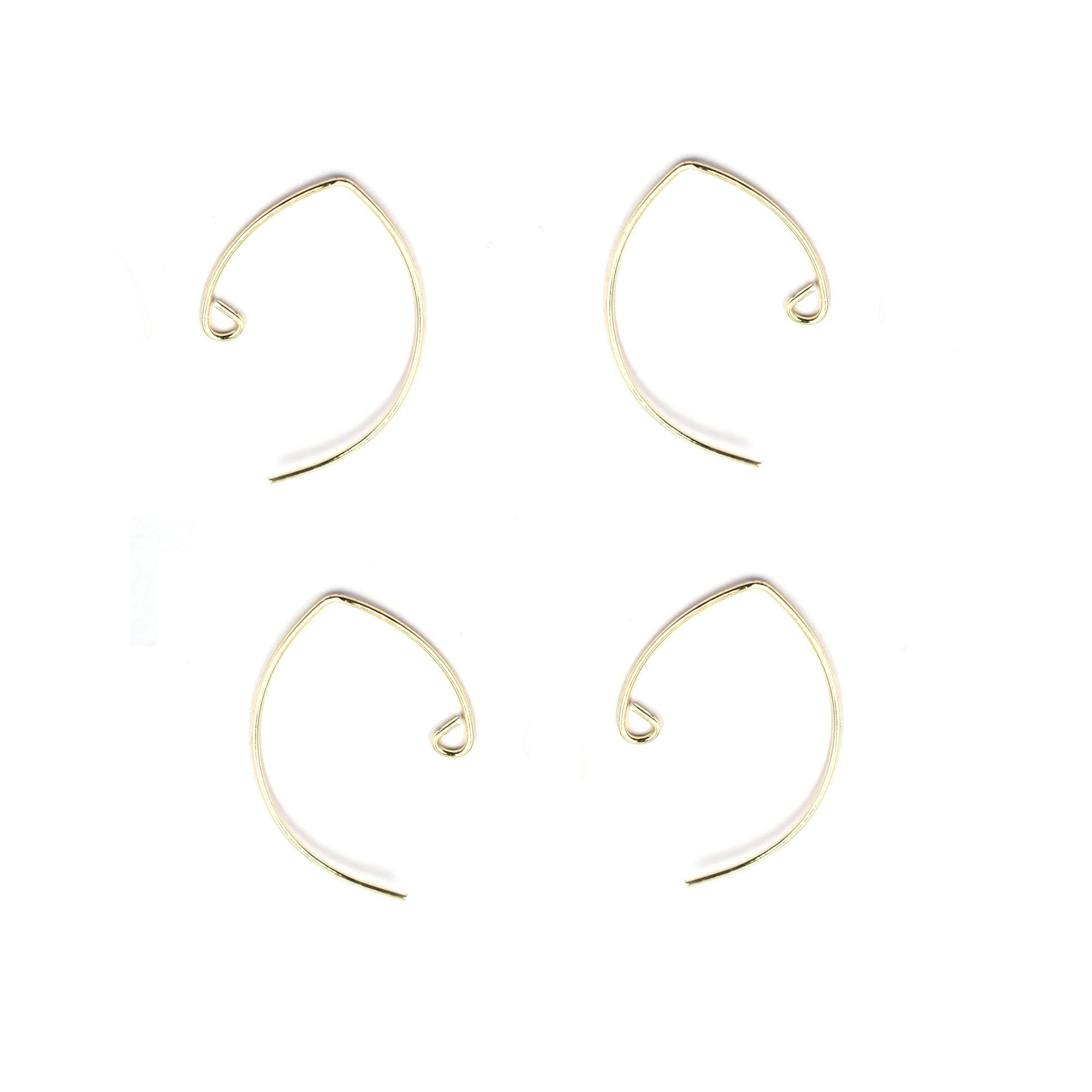 42mm Long Ear Wire Gold Plated Copper