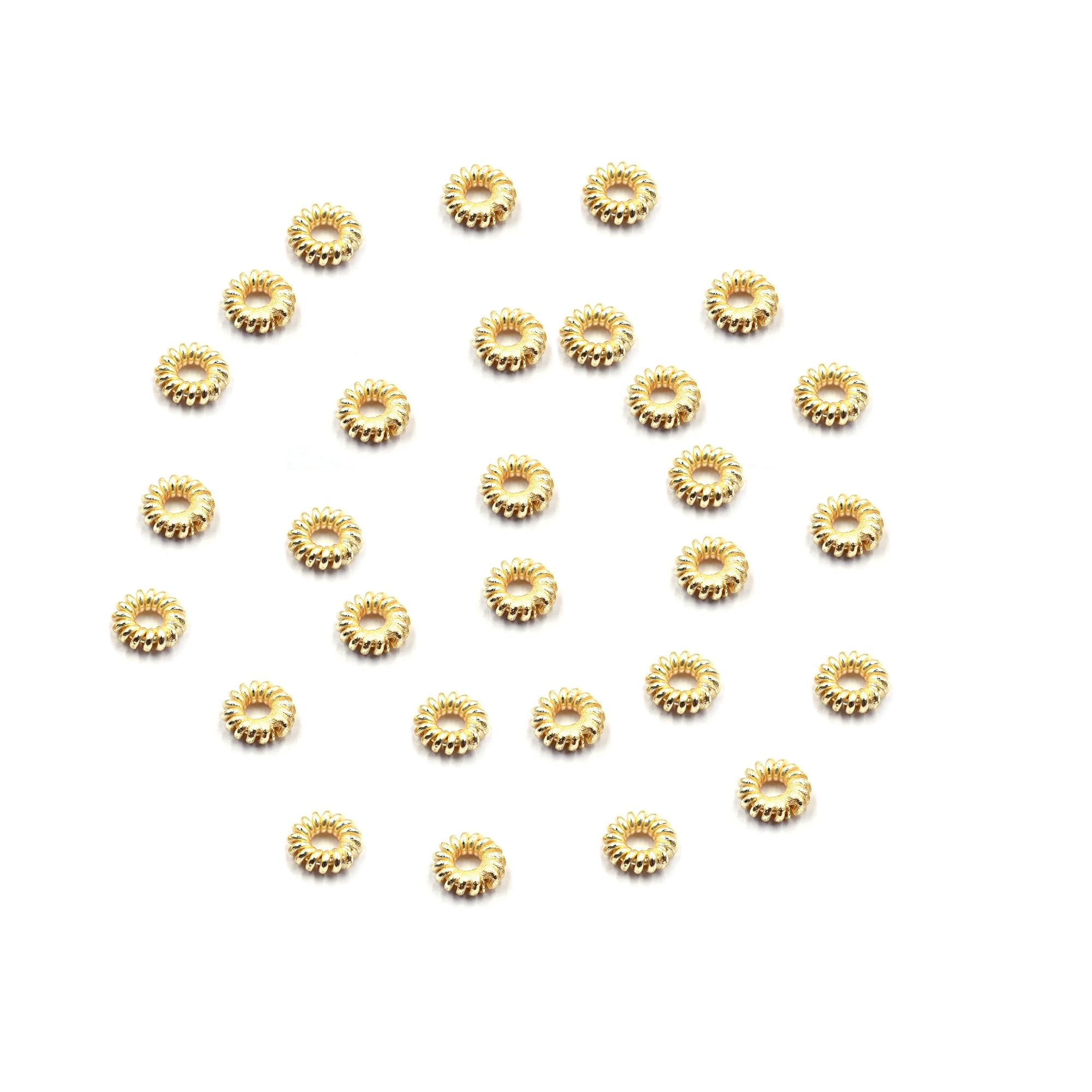 60 Pcs 6mm Twisted Wire Jump Ring Gold Plated Copper