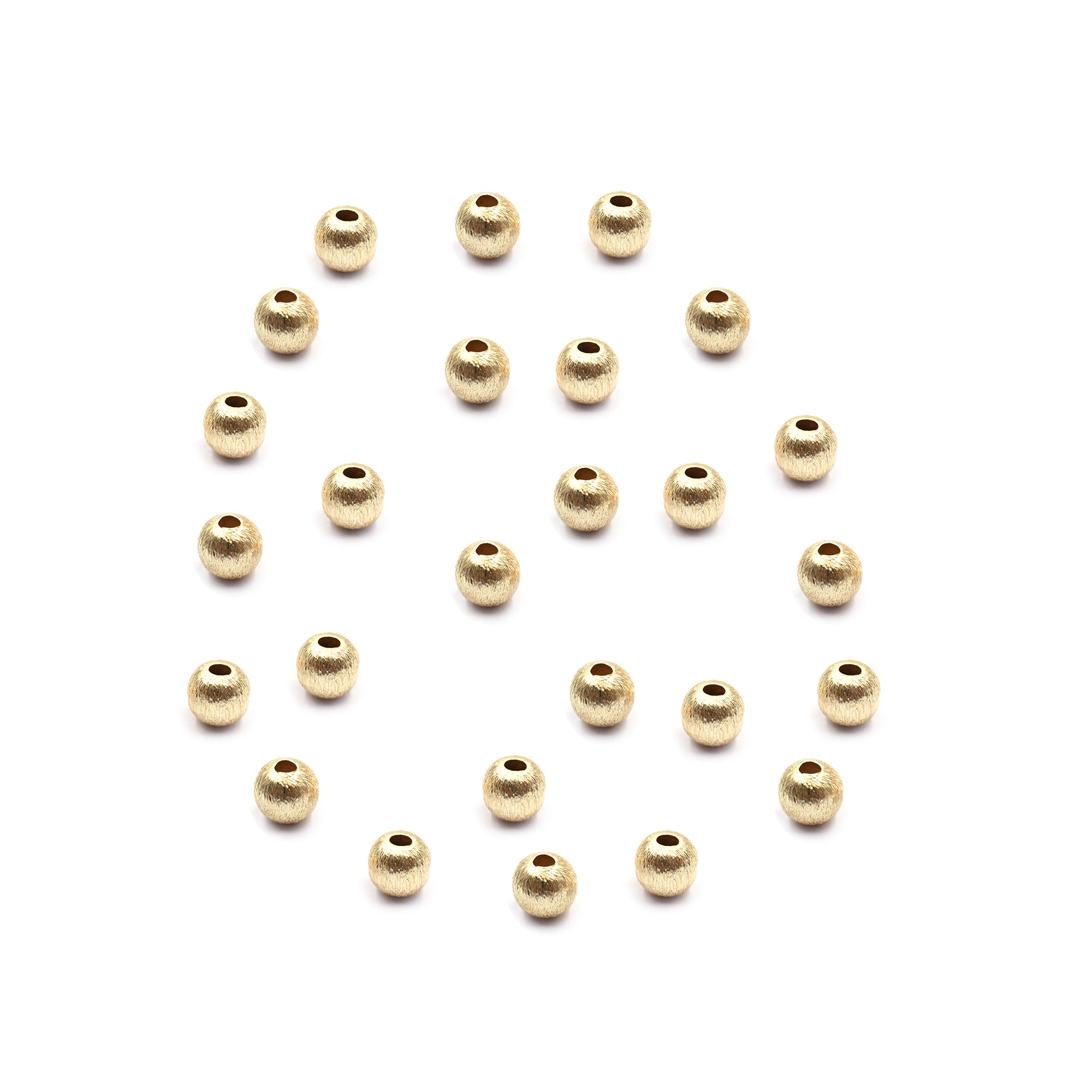 110 Pcs 6mm Spacer Brushed Matte Finish Beads Gold Plated Copper