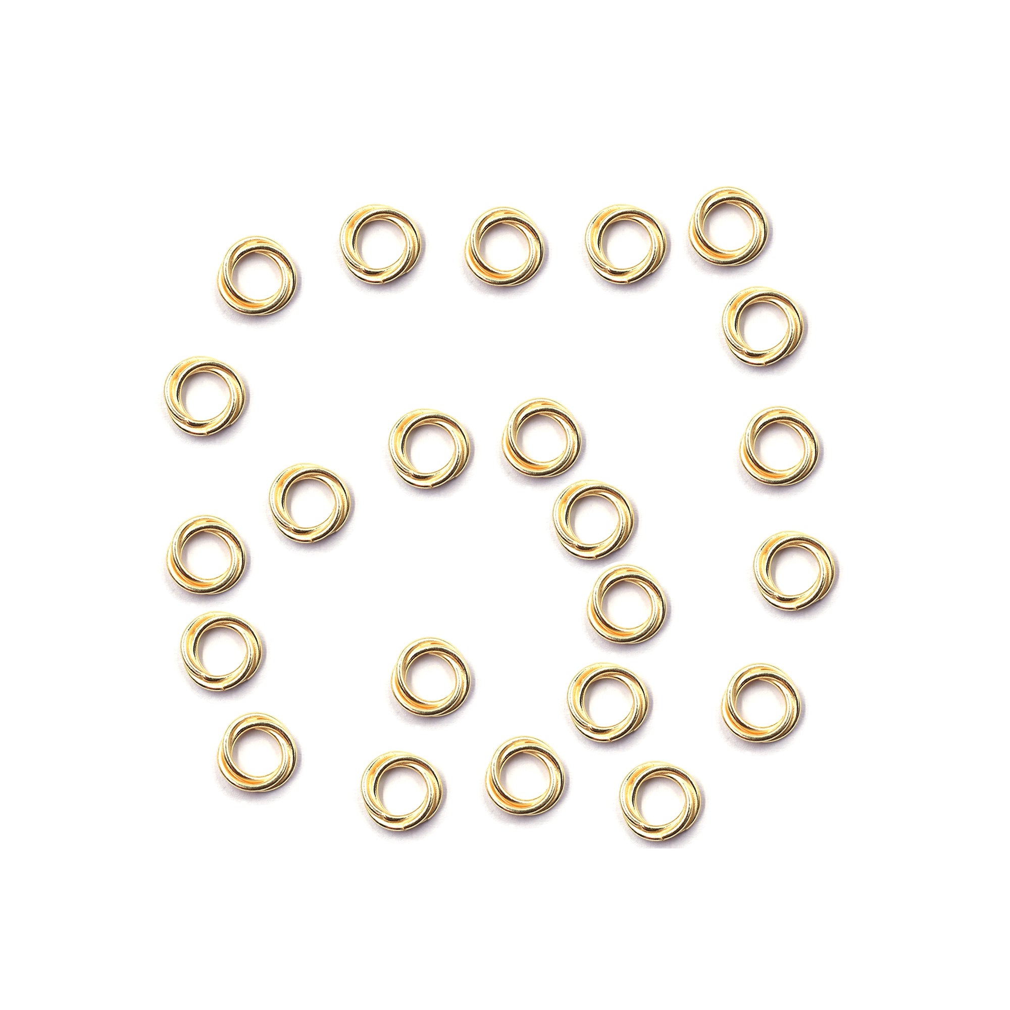 40 Pcs 10mm Twisted Jump Ring Gold Plated Copper