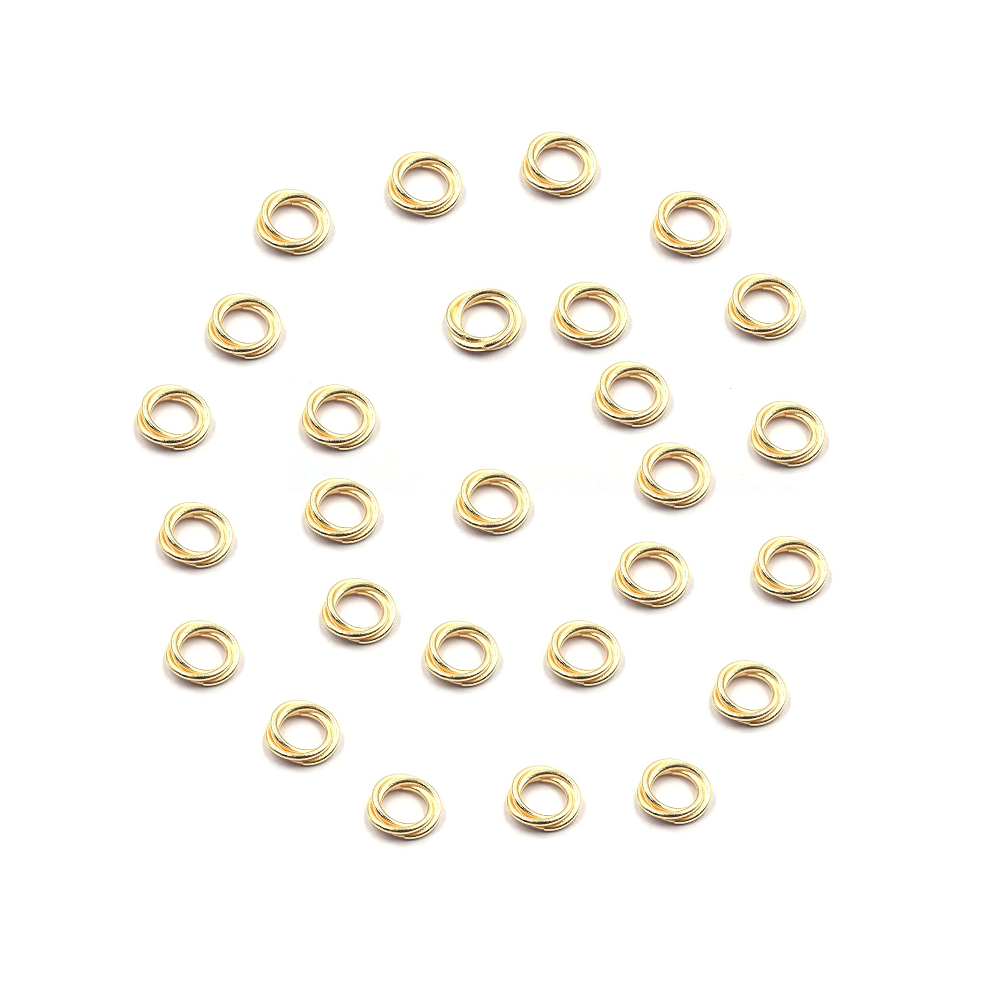 40 Pcs 10mm Twisted Jump Ring Gold Plated Copper