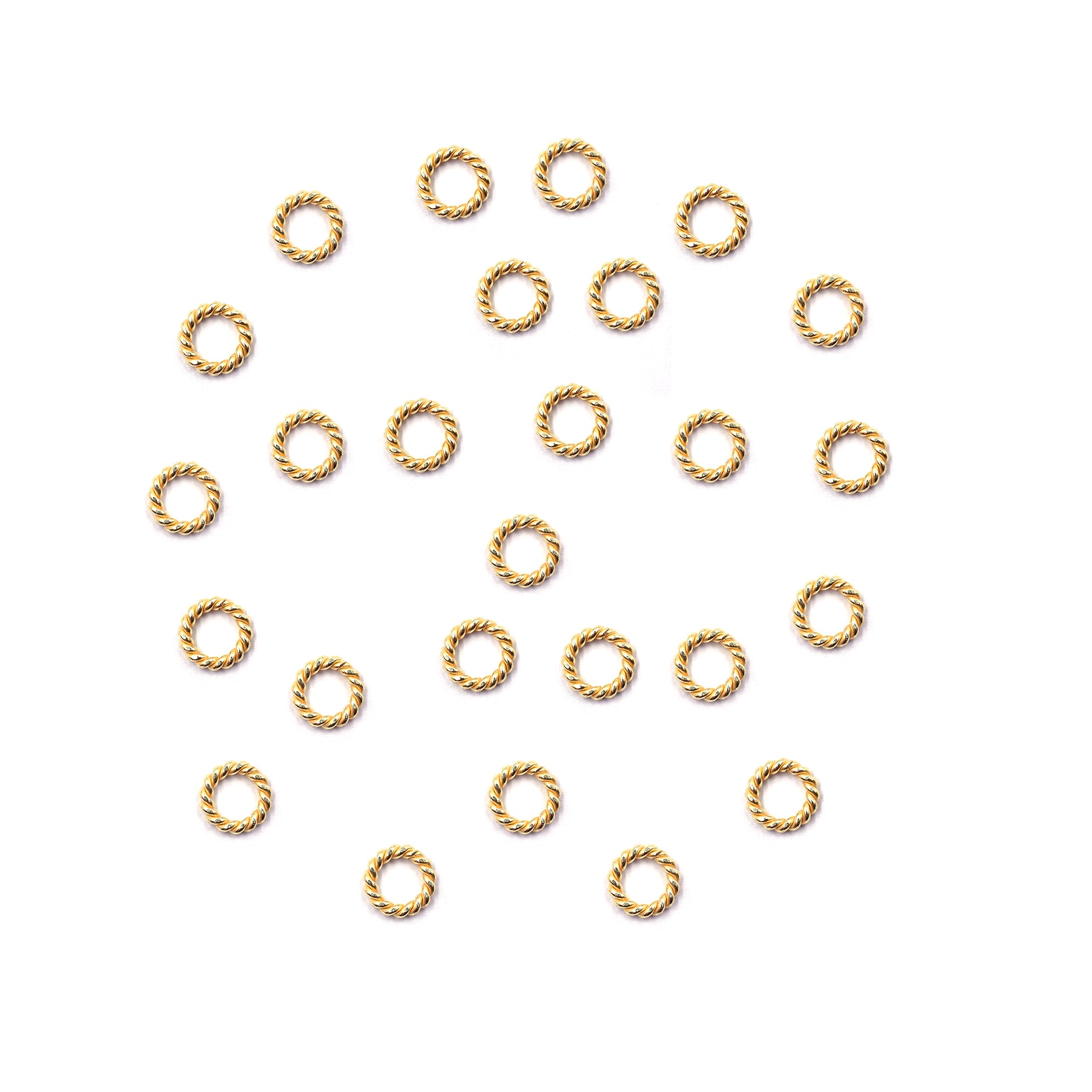 45 Pcs 10mm Twisted Wire Jump Ring Gold Plated Copper