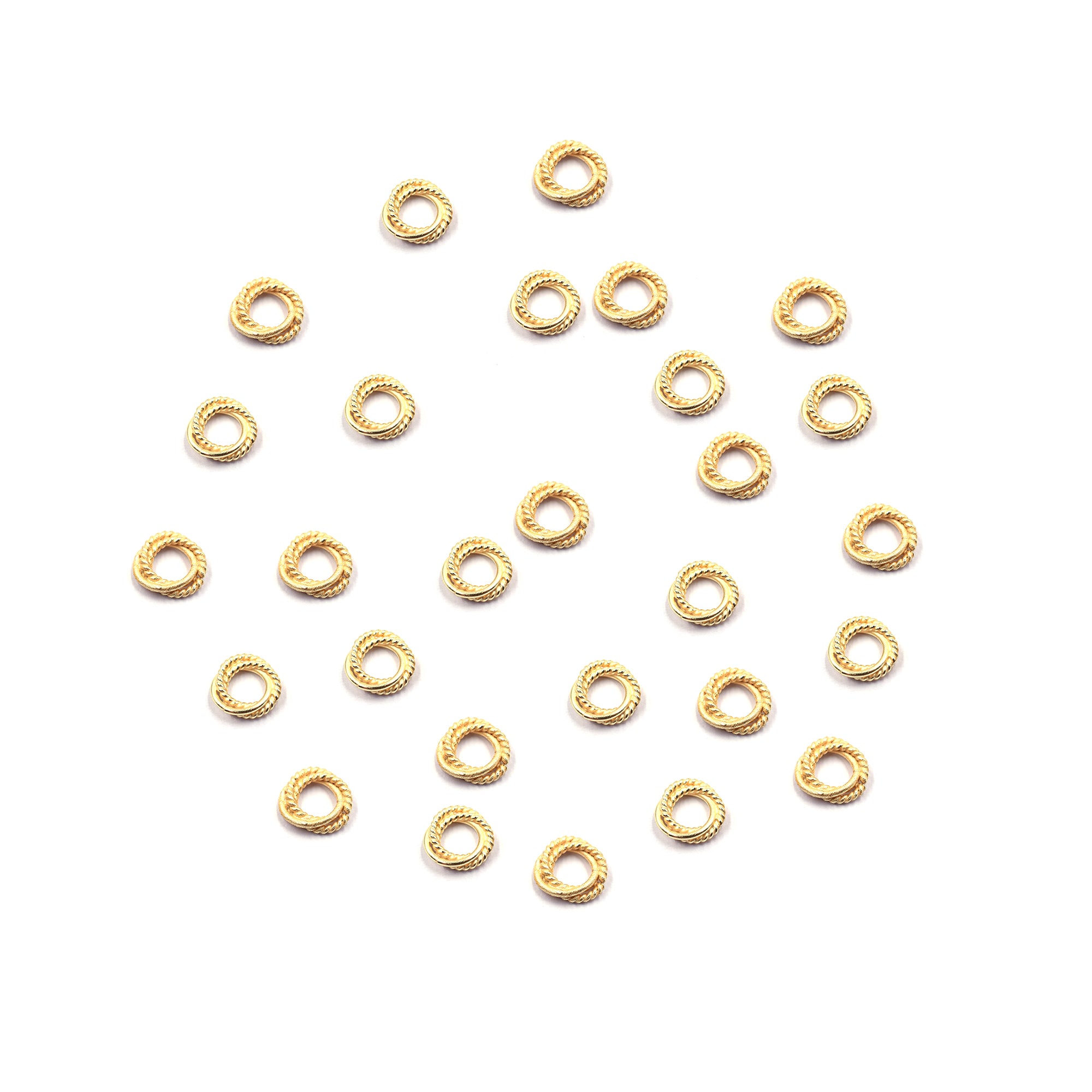 30 Pcs 10mm Twisted Wire Jump Ring Gold Plated Copper