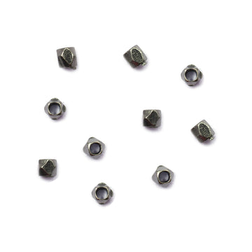 2 mm Diamond Cut Cube Beads Black Finished Brass