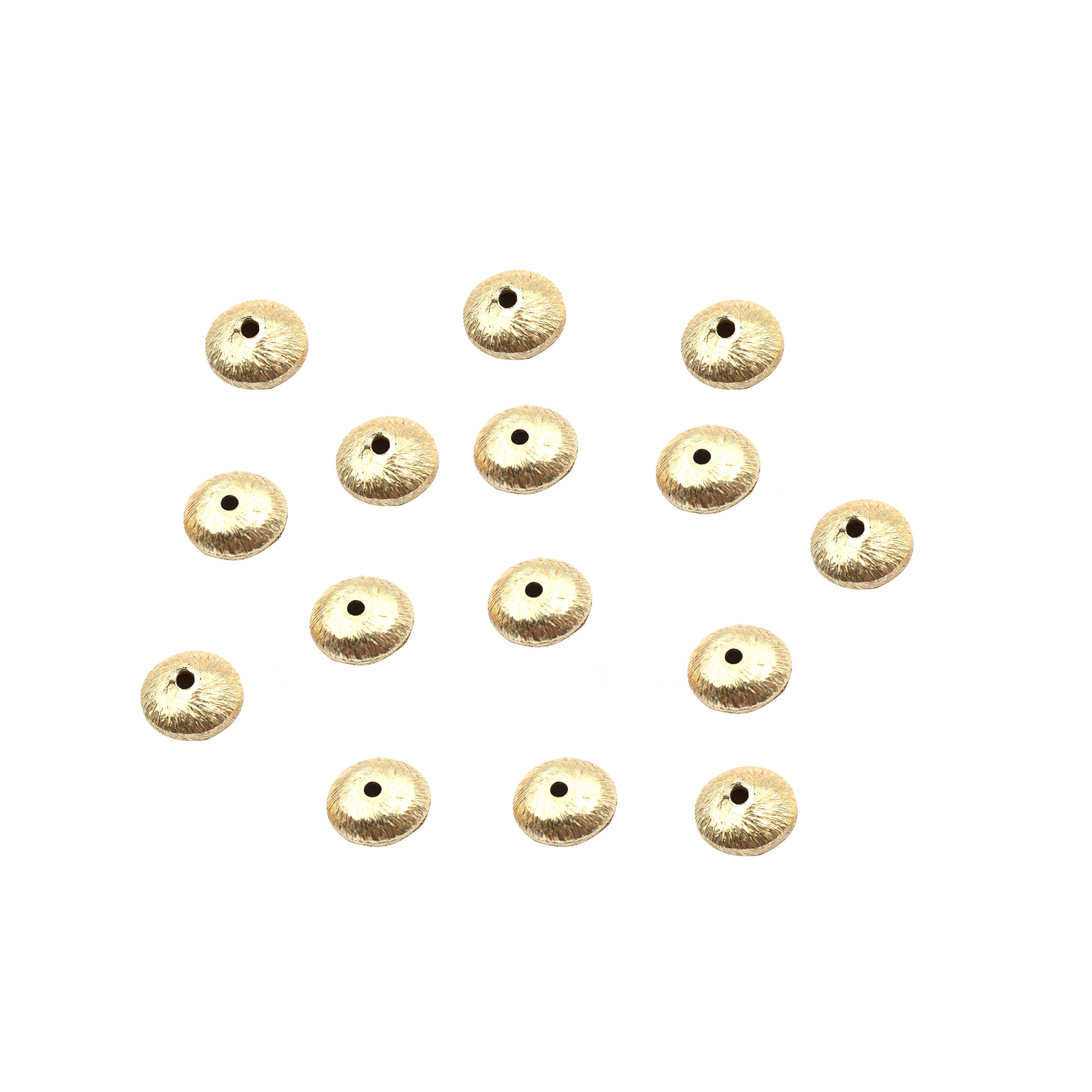 30 Pcs 8mm Spacer Brushed Matte Finish Beads Gold Plated Copper