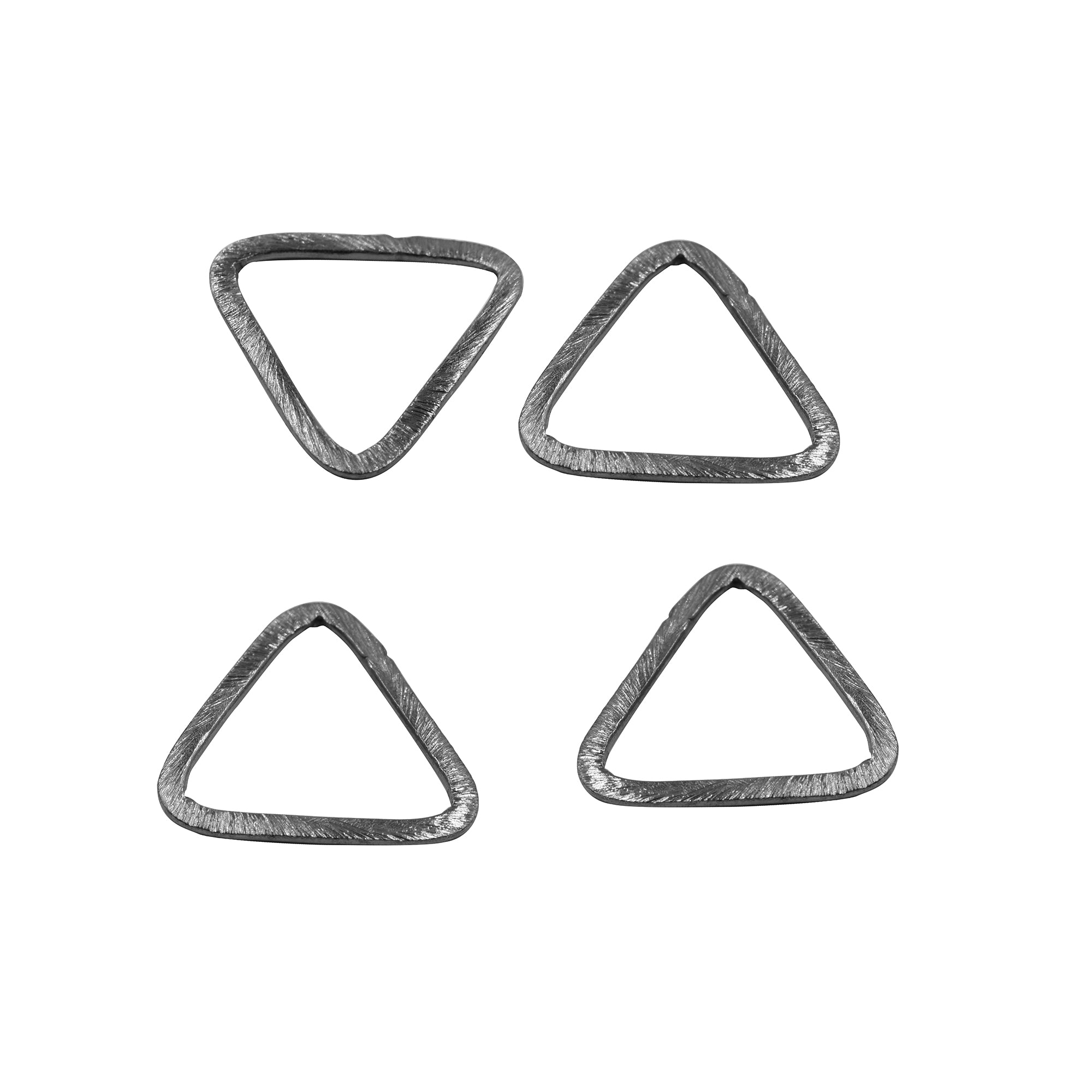 20 Pcs 24mm Triangle Brushed Matte Finish Links Hoops Connector Black Finished Copper
