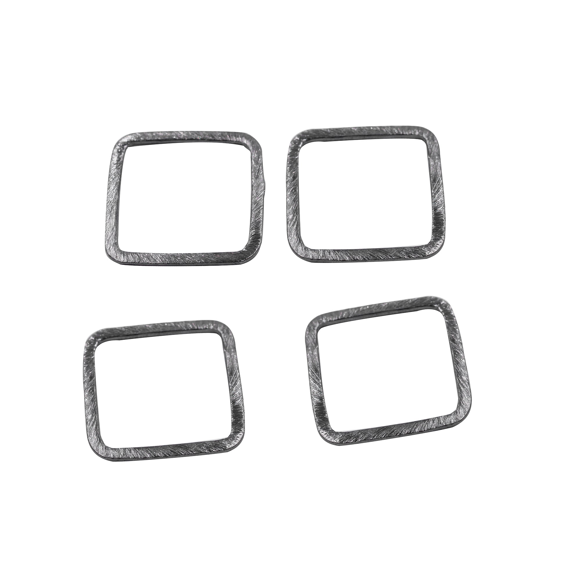 20 Pcs 24mm Square Brushed Matte Finish Links Hoops Connector Black Finished Copper