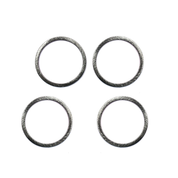 20 Pcs 30mm Round Brushed Matte Finish Connector Closed Ring Hoop Black Finished Copper