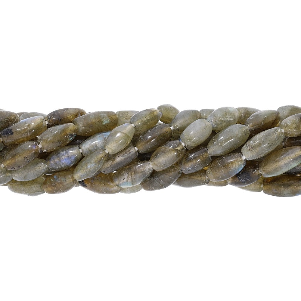 Labradorite 10X5 MM Smooth Rice Shape Beads Strand