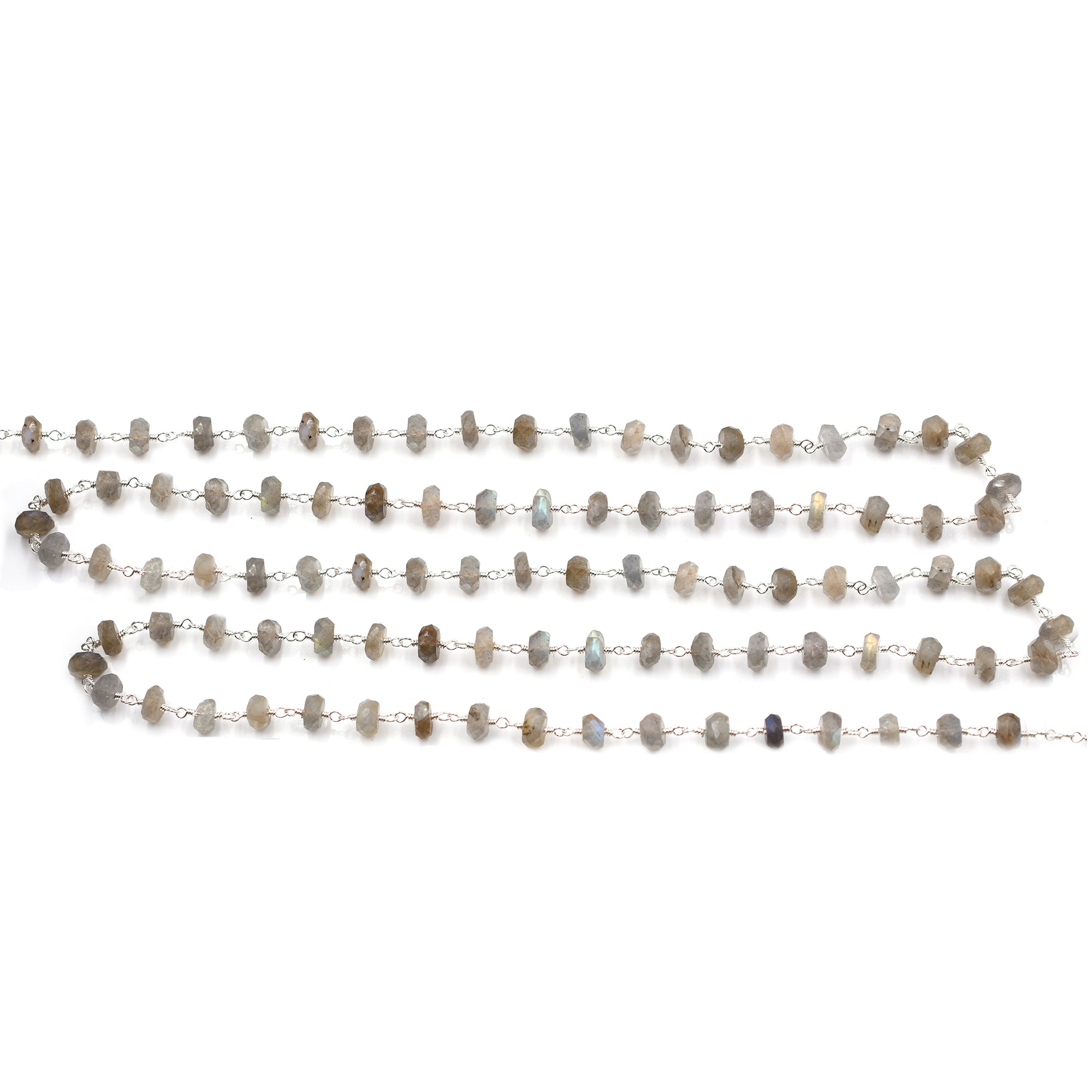  Silver Plated Chain with 6mm Beads