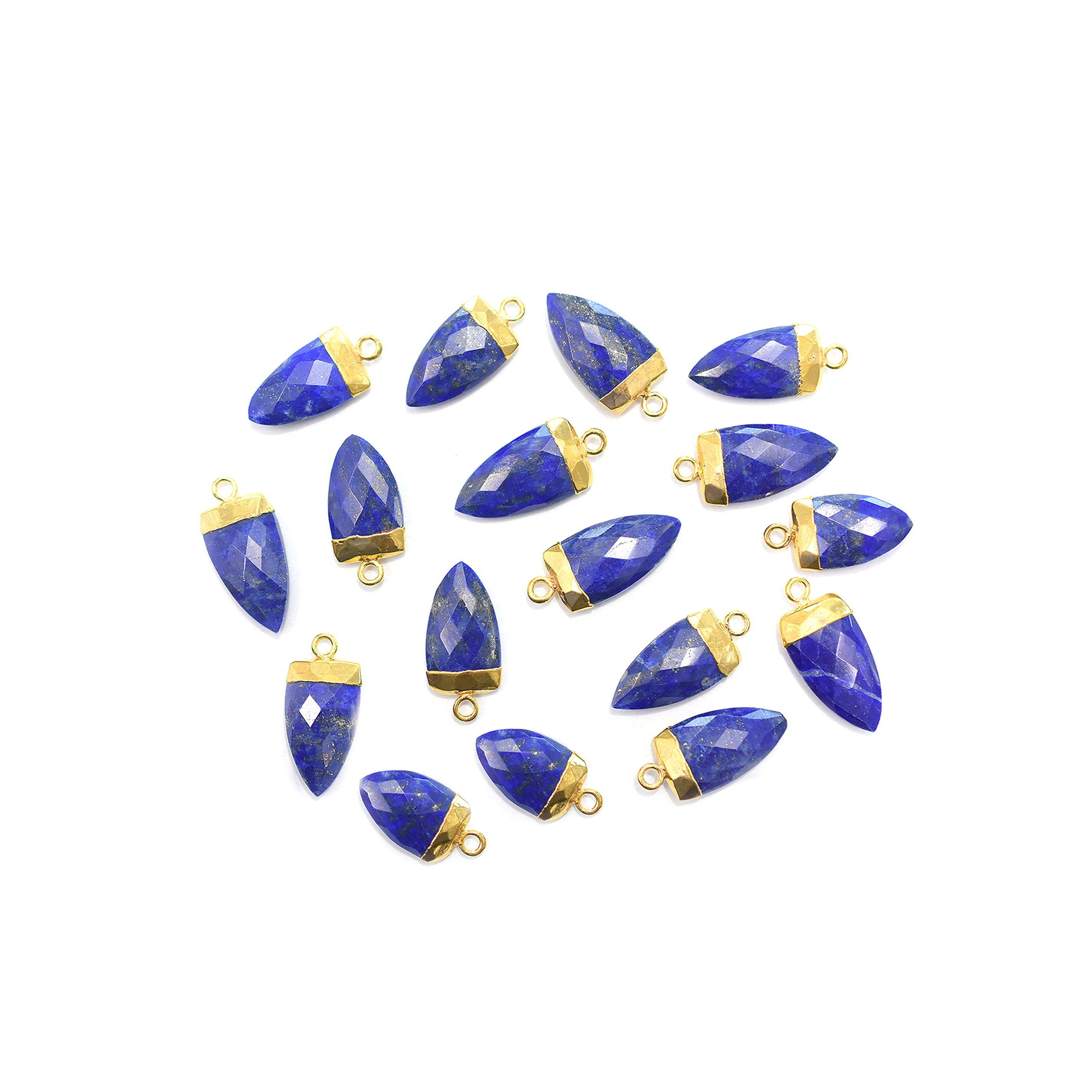 Lapis Lazuli 14X9 MM Arrow Shape Gold Electroplated Pendant