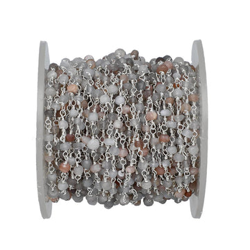 Multi-Color Moonstone Faceted Rondelle Beads Chain
