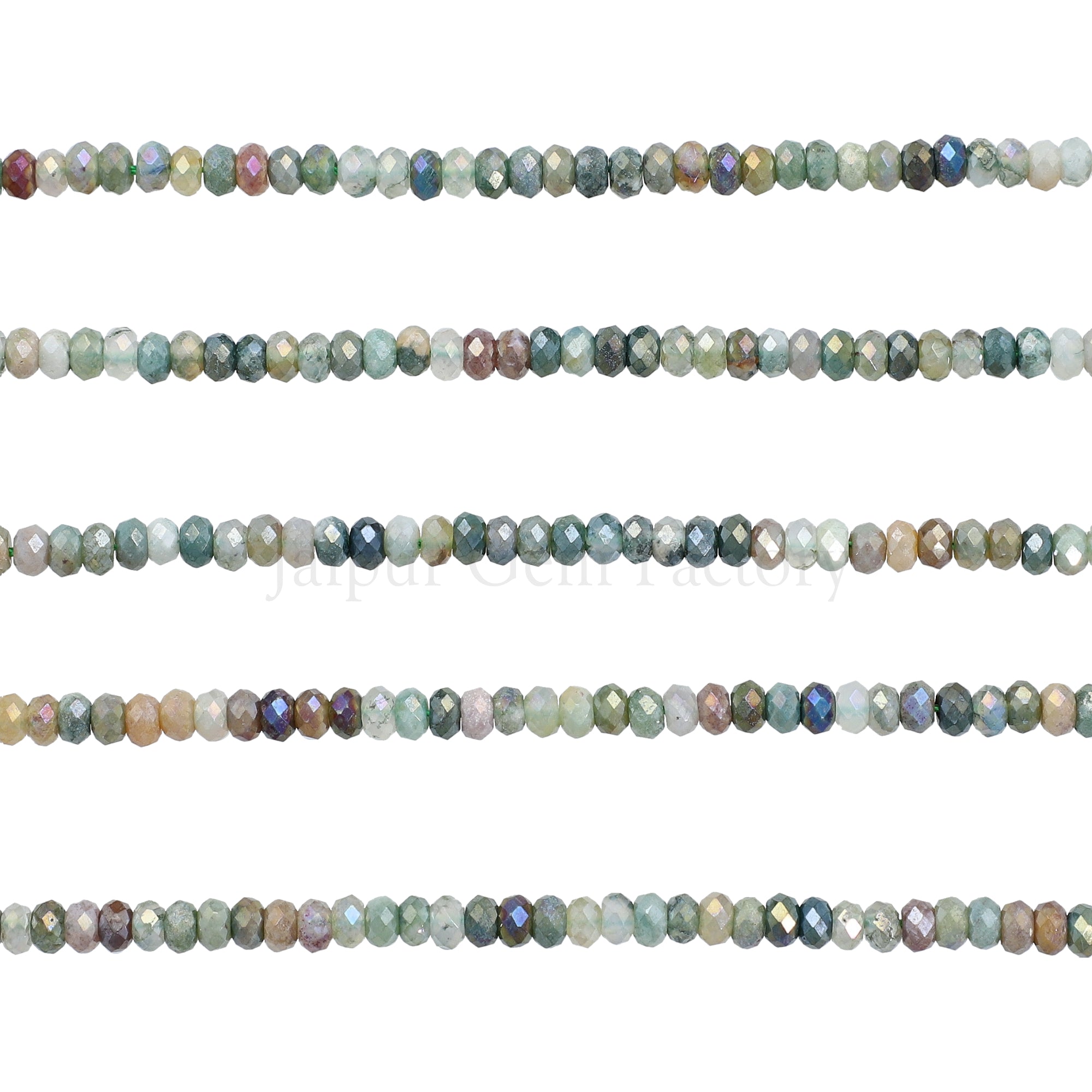 4 MM Mystic Coated Jasper Faceted Rondelle Beads 15 Inches Strand