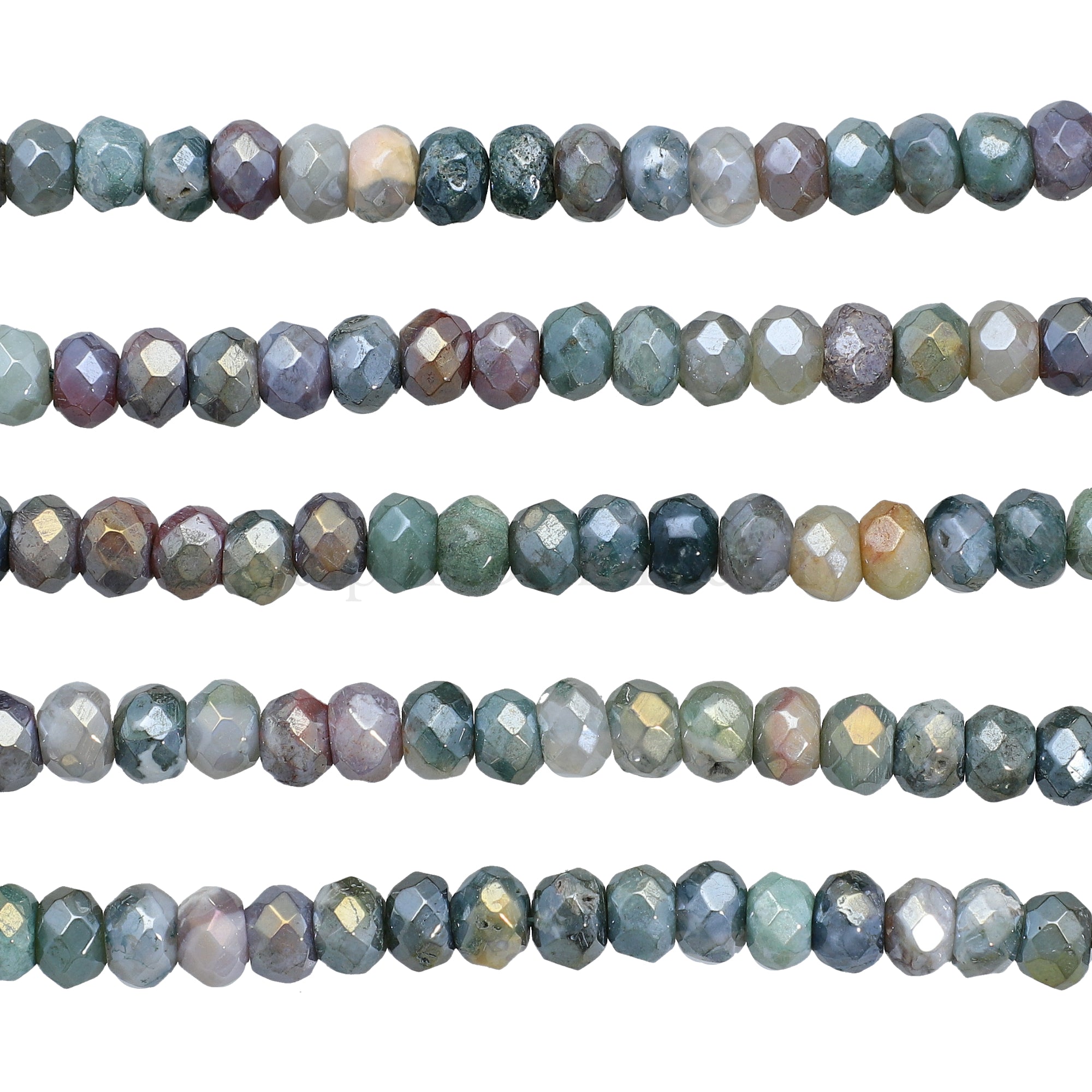 8 MM Mystic Coated Jasper Faceted Rondelle Beads 15 Inches Strand