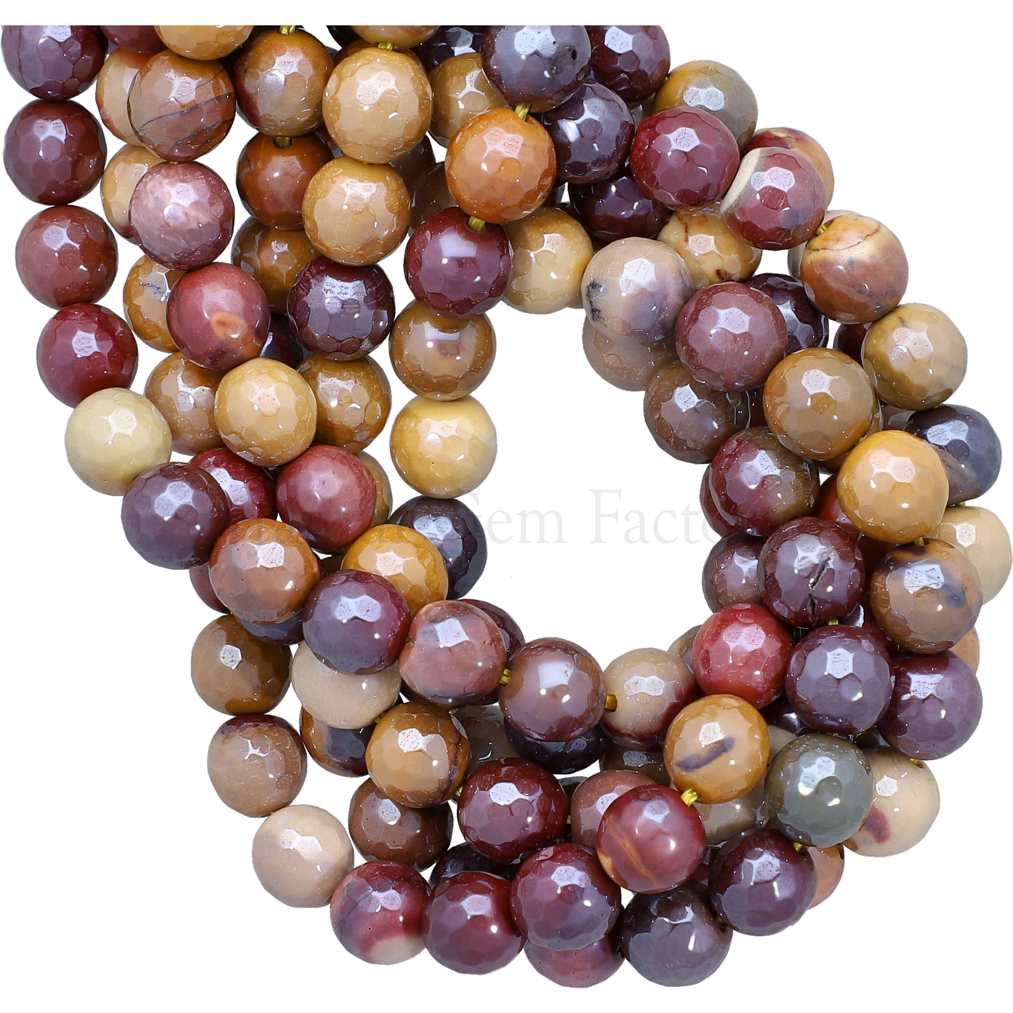 8 MM Mystic Coated Mookaite Faceted Round Beads 15 Inches Strand