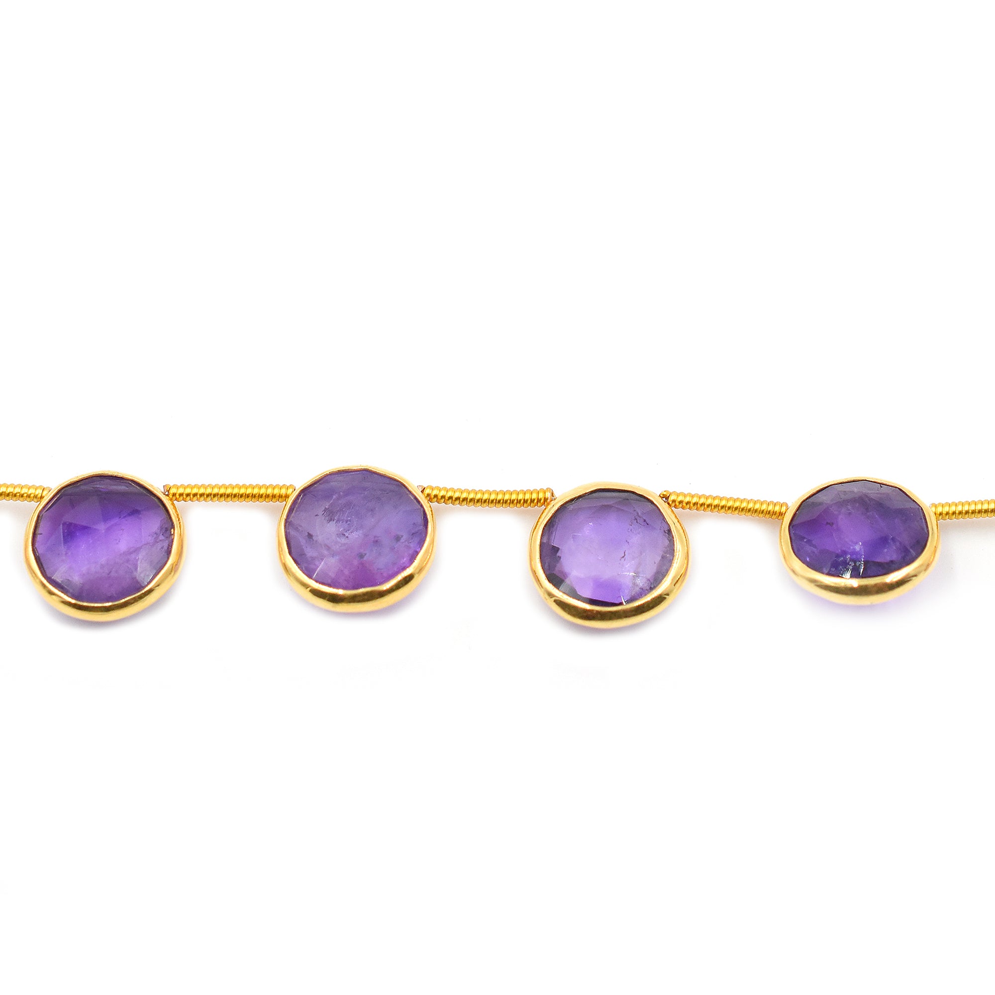 Natural Amethyst Strand with Silver Bezel
