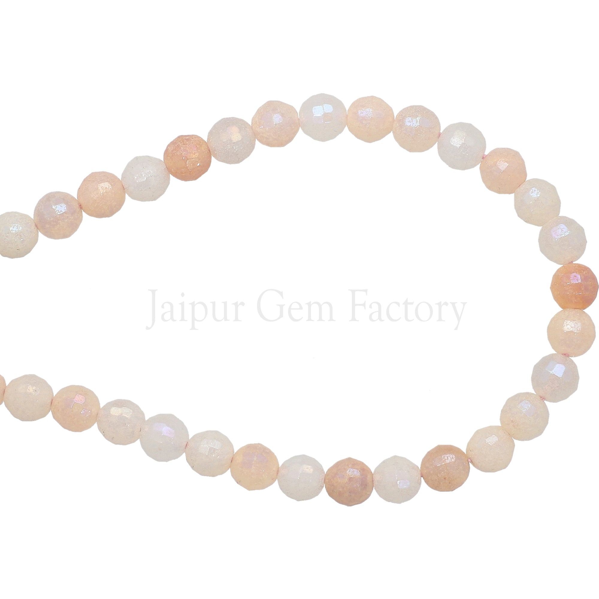 6 MM Pink Aventurine Faceted Round Beads 15 Inches Strand