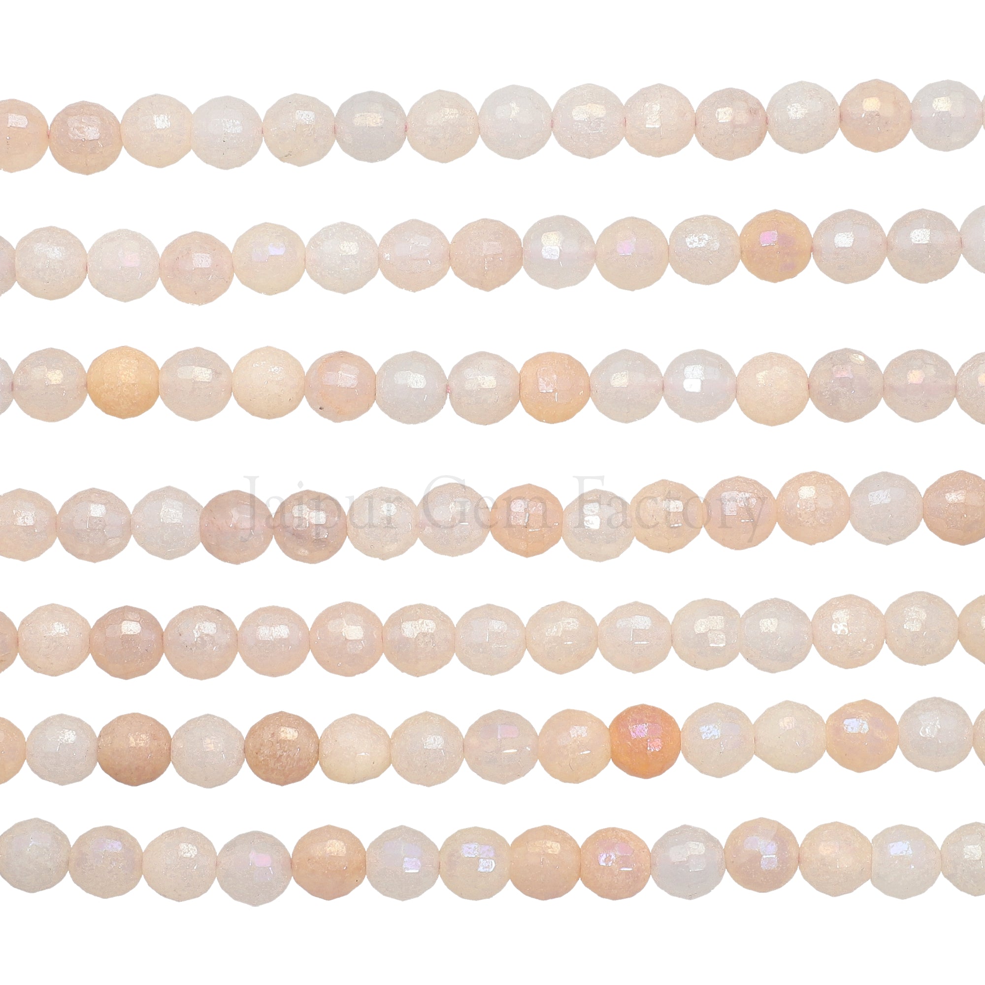 8 MM Pink Aventurine Faceted Round Beads 15 Inches Strand