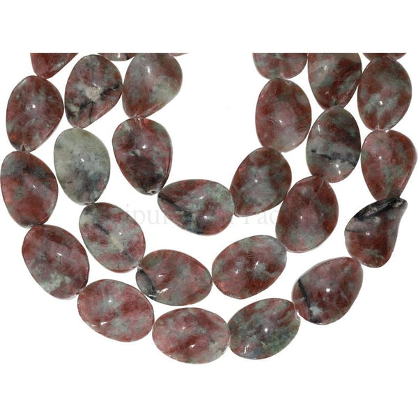 Red Green Garnet 18X13 MM Smooth Twisted Oval Shape Beads Strand