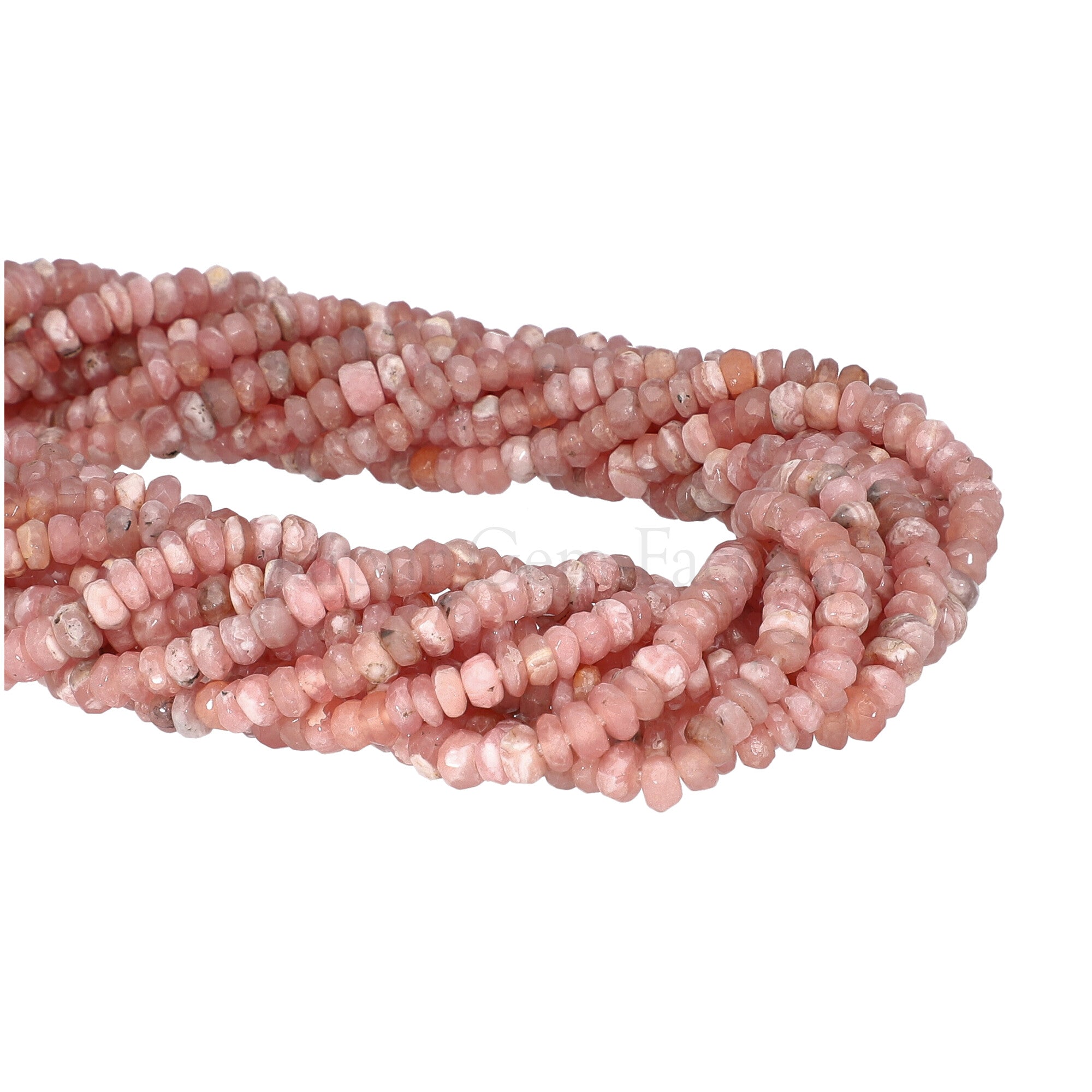 Rhodochrosite 4 To 5 MM Faceted Rondelle Shape Beads Strand