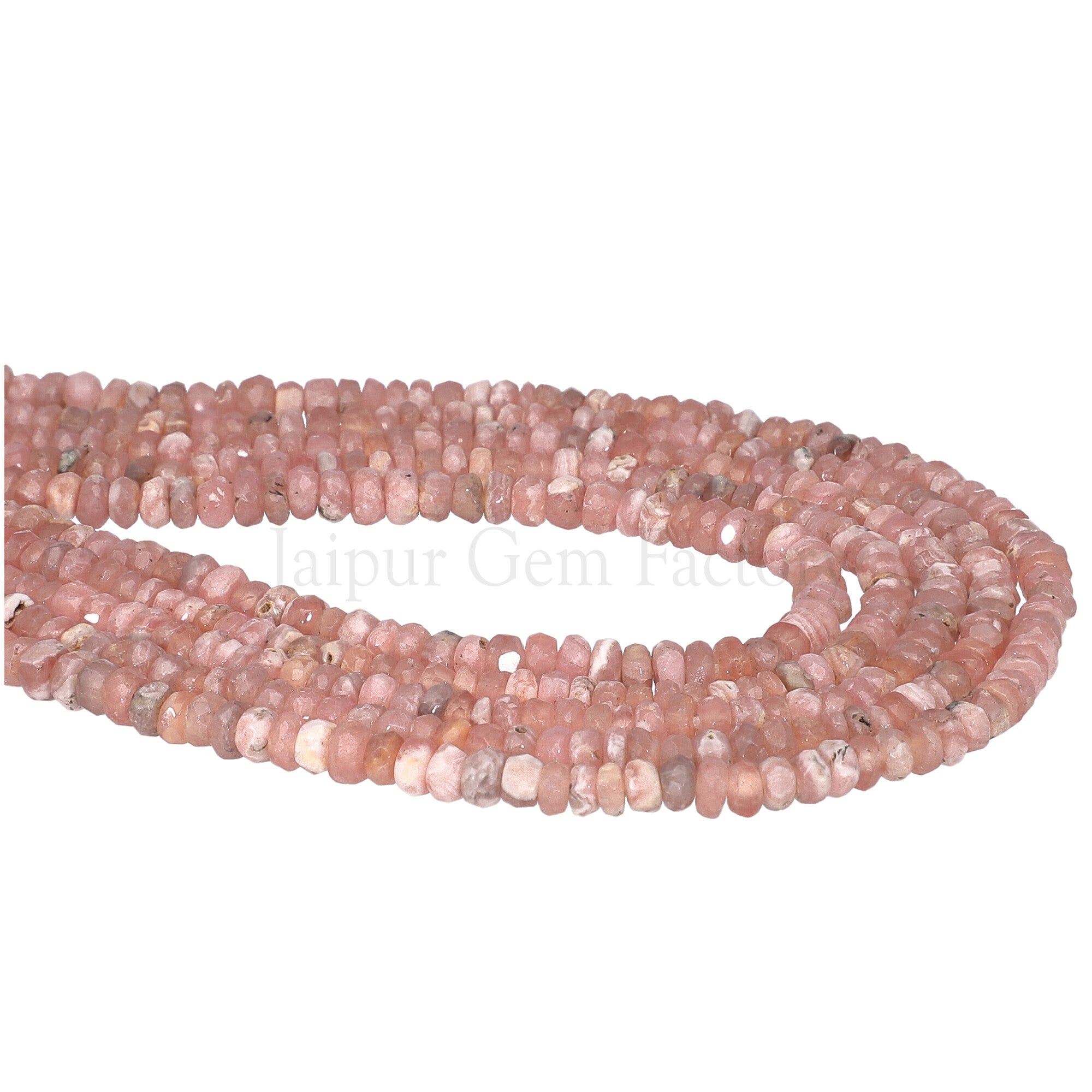 Rhodochrosite 4 To 5 MM Faceted Rondelle Shape Beads Strand